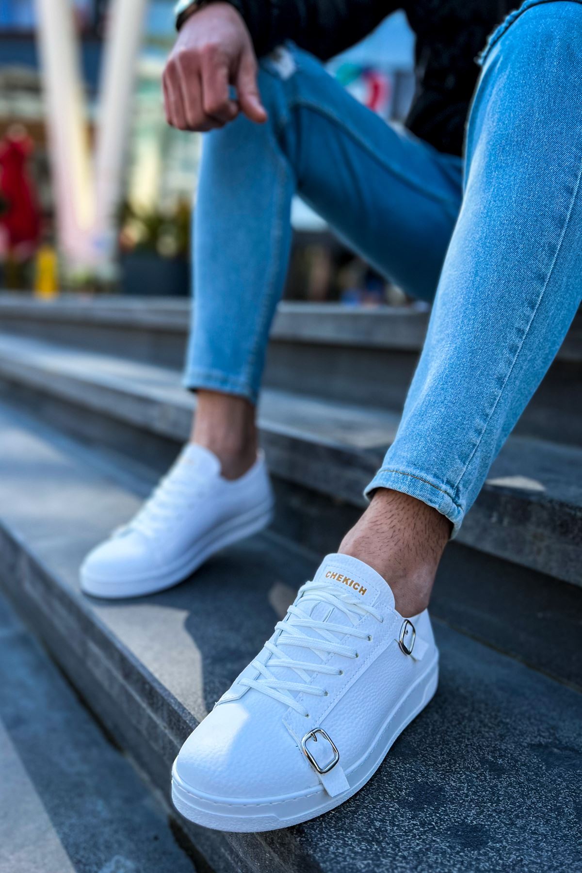 CH191 CBT Side Buckle Erkek Ayakkabı BEYAZ - Görsel 6