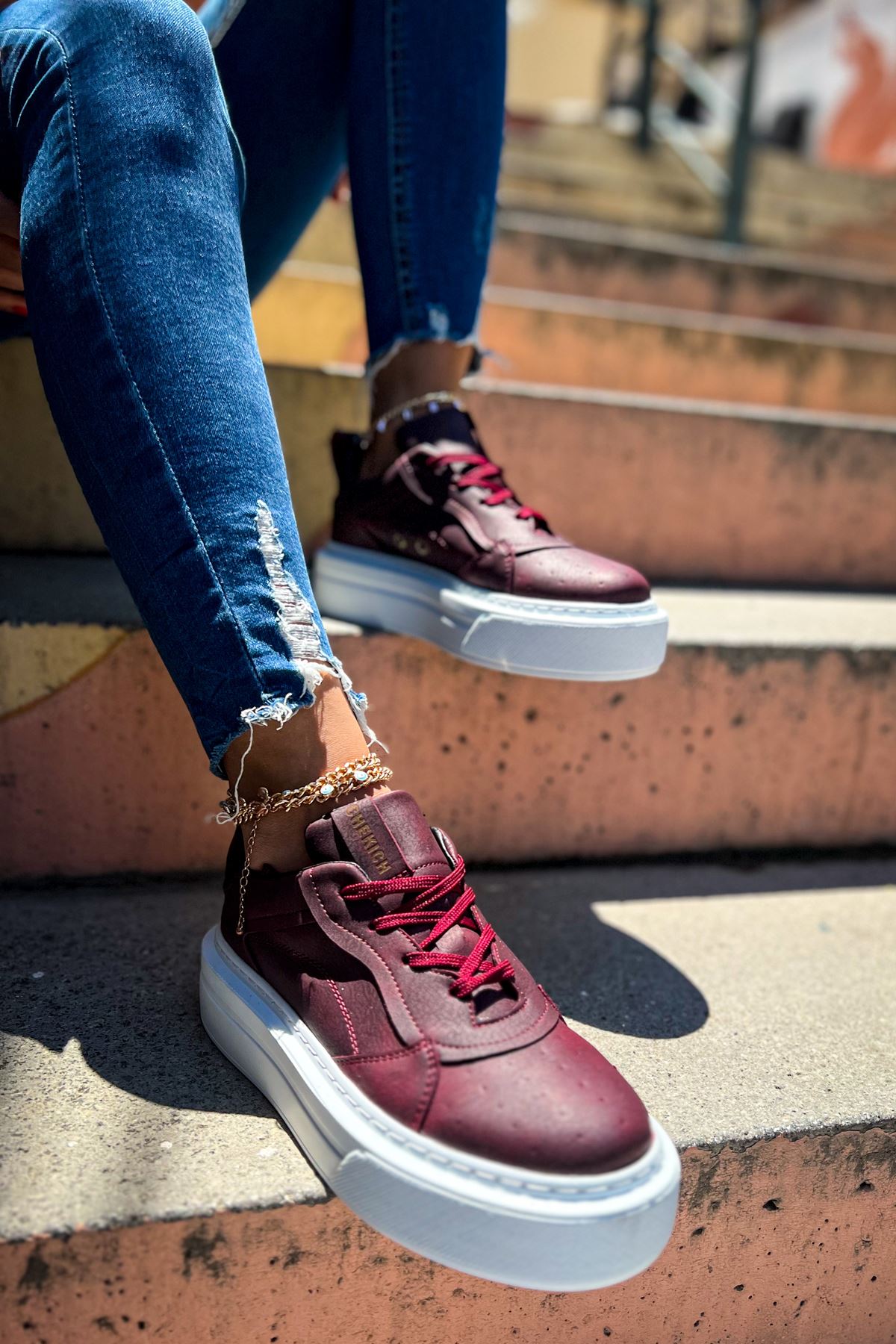 CH187 CBT Kadın Ayakkabı BORDO - Görsel 2