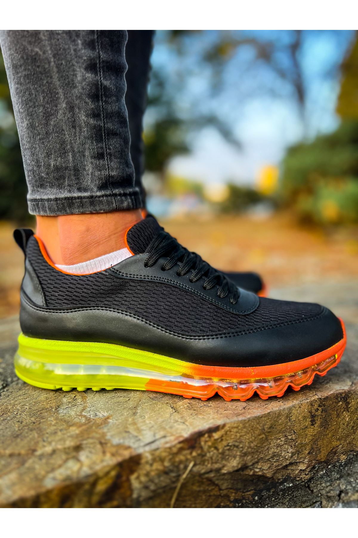 CH181 RRT İpekyol Erkek Ayakkabı SIYAH - TURUNCU - Görsel 3