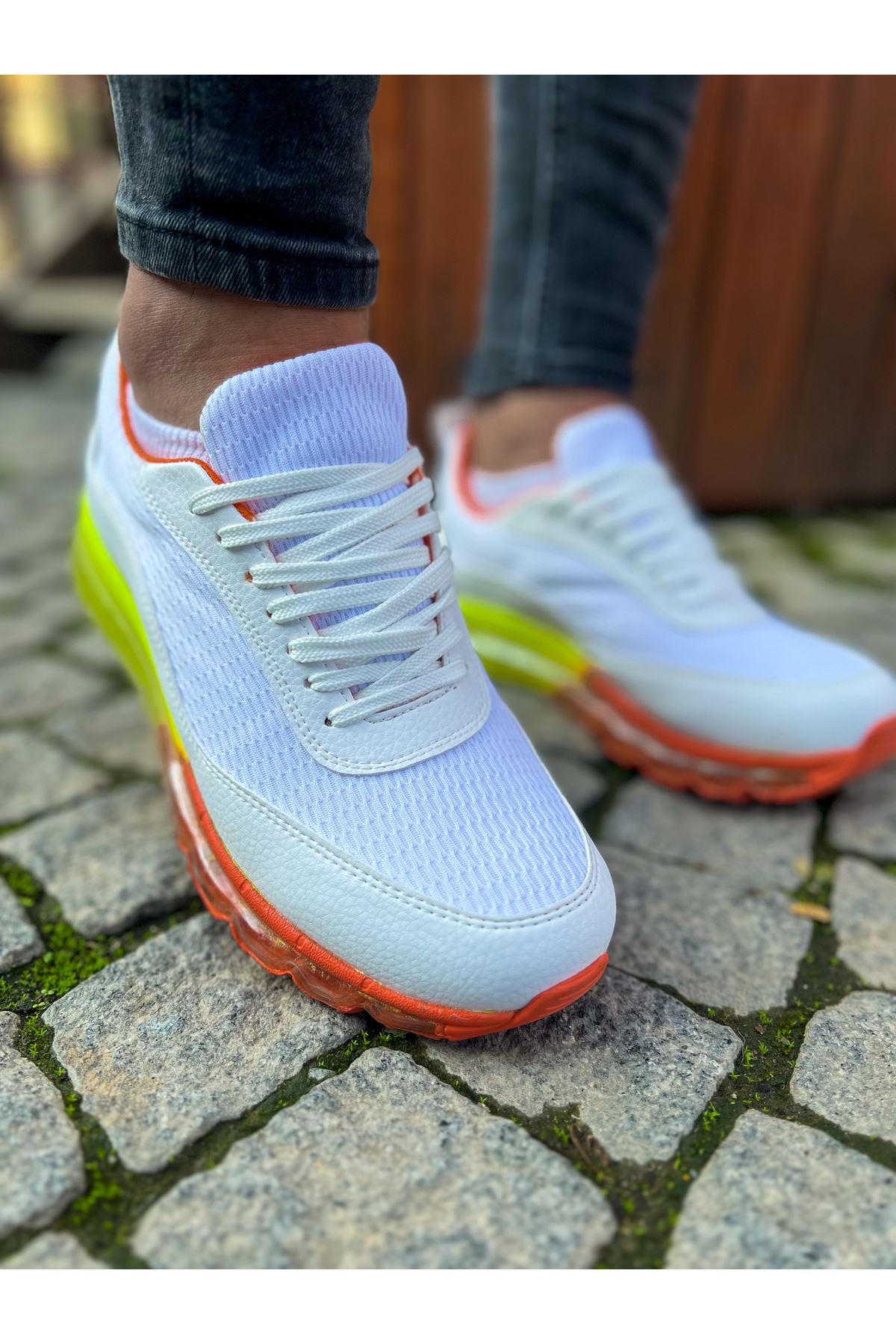 CH181 RRT İpekyol Erkek Ayakkabı BEYAZ - TURUNCU - Görsel 2