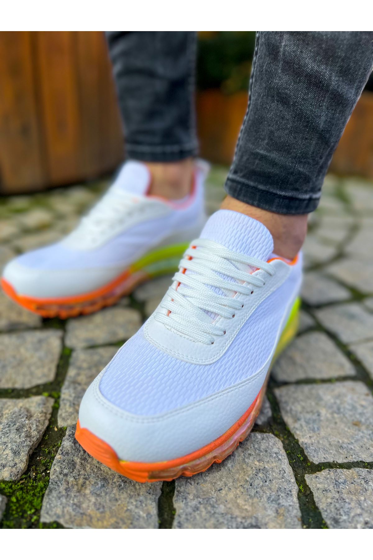 CH181 RRT İpekyol Erkek Ayakkabı BEYAZ - TURUNCU - Görsel 3