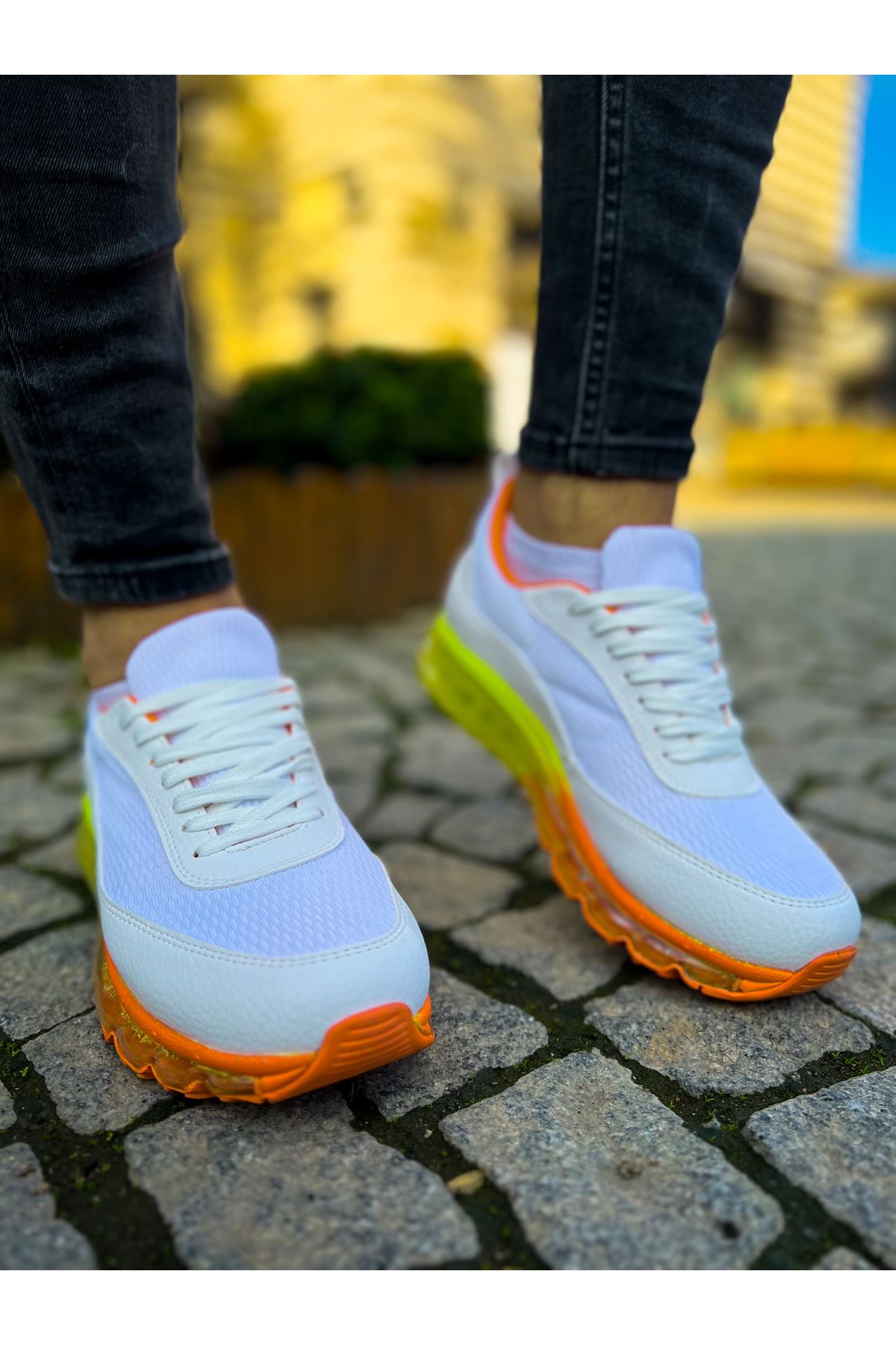 CH181 RRT İpekyol Erkek Ayakkabı BEYAZ - TURUNCU - Görsel 4