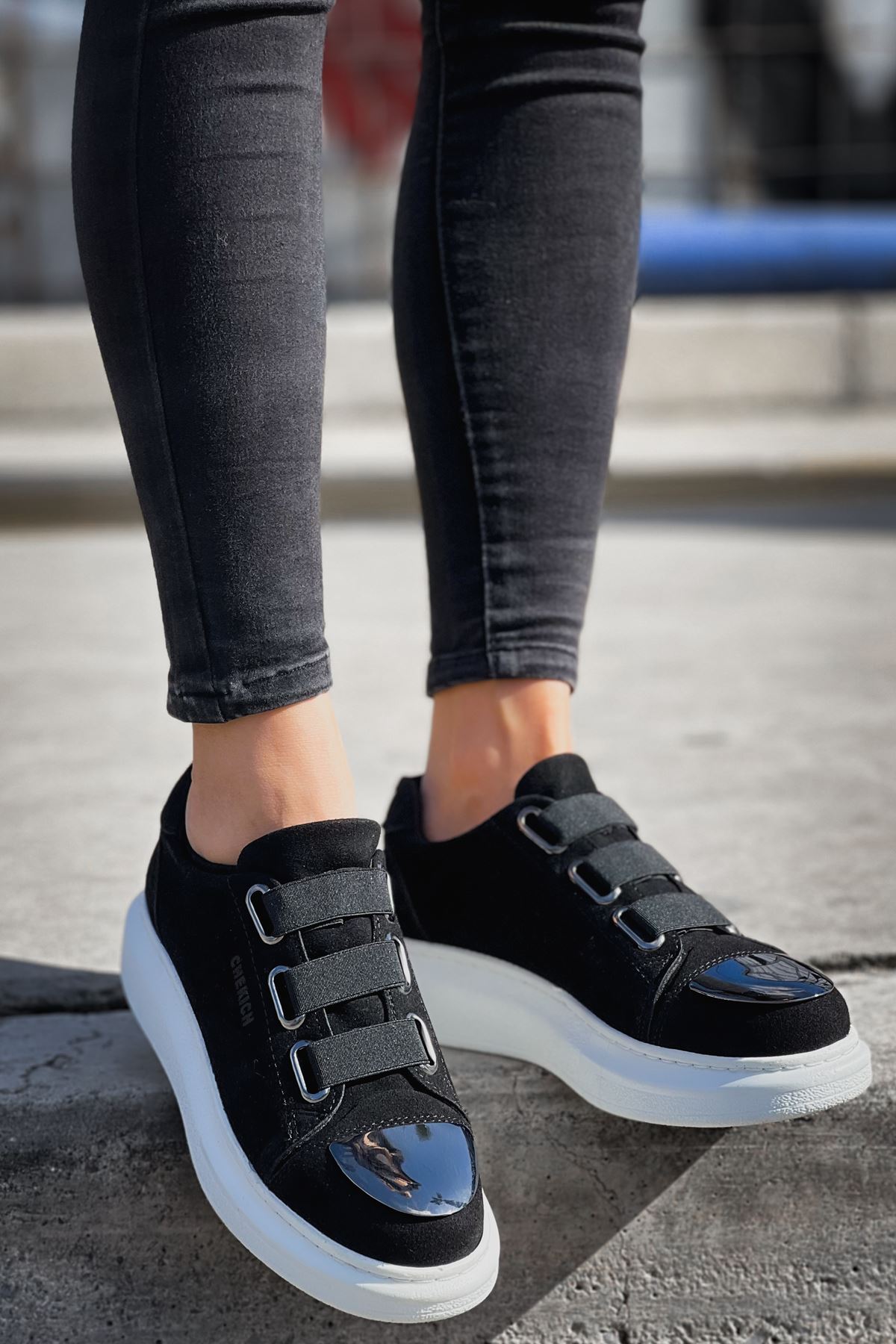 CH251 SBT Mirror Suede Kadın Ayakkabı SIYAH - Görsel 4