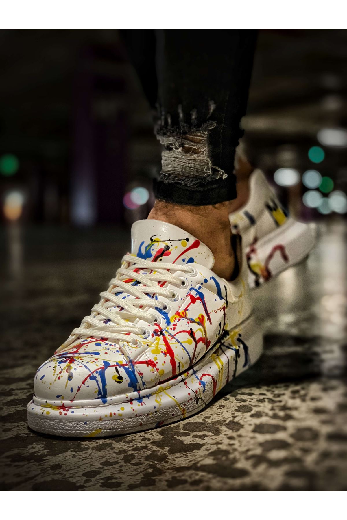 CH254 CBT Pittura Erkek Ayakkabı 414 SARI / KIRMIZI PÜSKÜRTME - Görsel 3