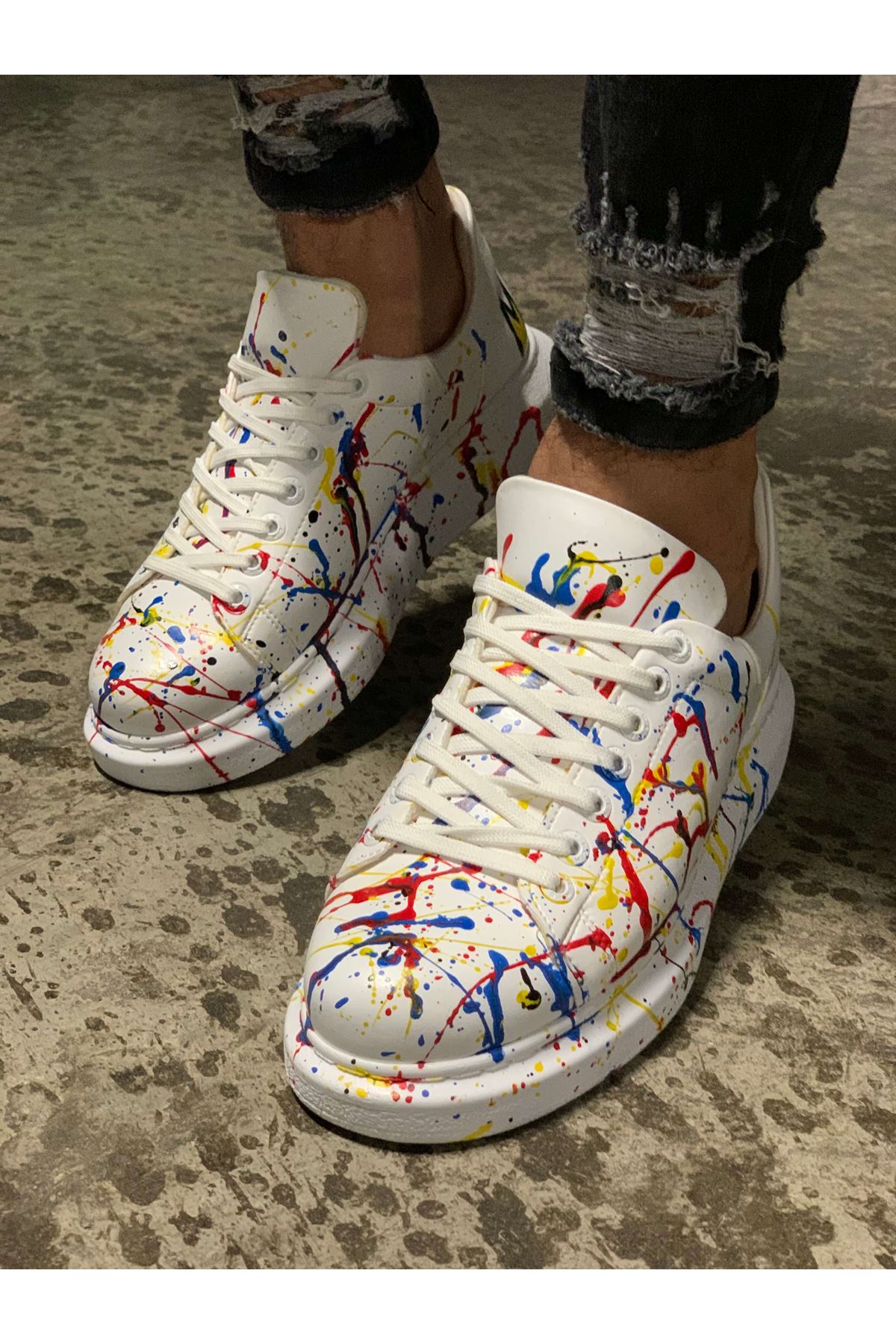 CH254 CBT Pittura Erkek Ayakkabı 414 SARI / KIRMIZI PÜSKÜRTME - Görsel 4