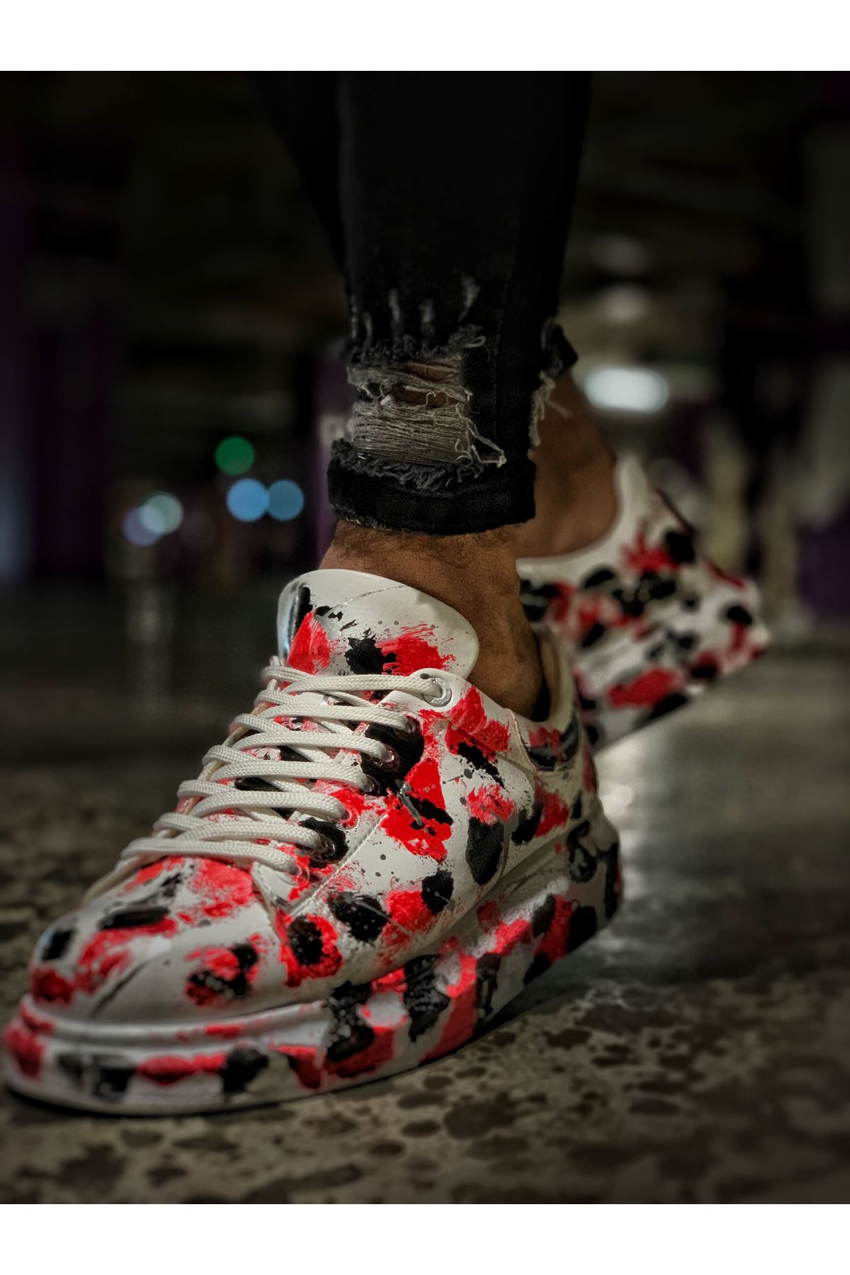 CH254 CBT Pittura Erkek Ayakkabı 409 KIRMIZI / SIYAH - Görsel 3