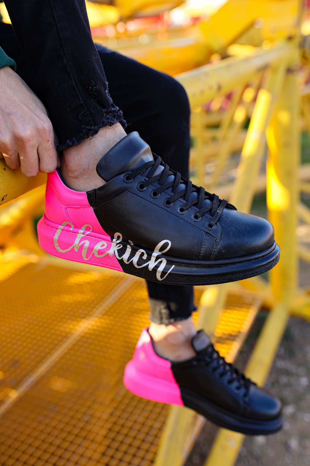 CH254 CST Pittura Erkek Ayakkabı 477 SIYAH / PEMBE - Görsel 4