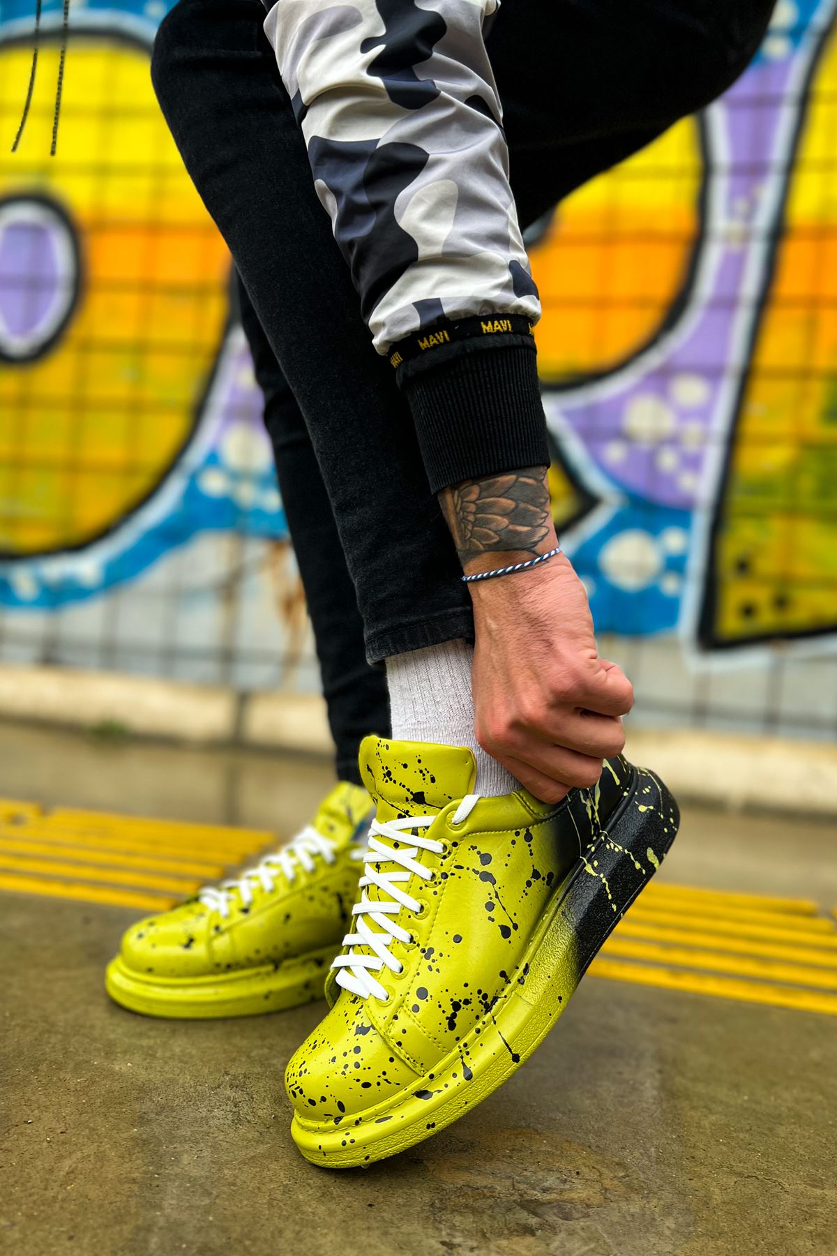 CH254 CBT Pittura Erkek Ayakkabı 546 YESIL SIYAH SPLUSH - Görsel 4