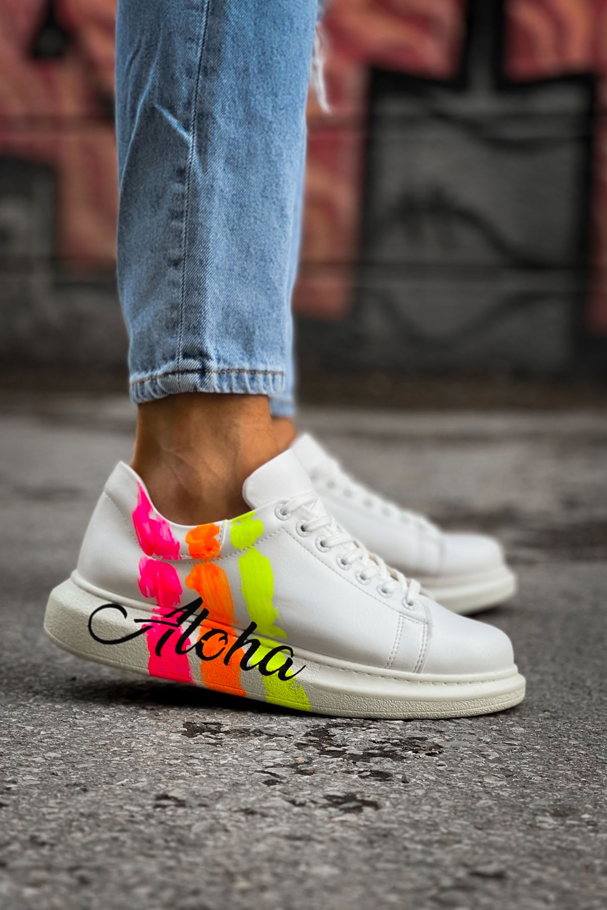 CH254 CBT Pittura Erkek Ayakkabı 501 ALOHA SARI PEMBE BEYAZ - Görsel 2