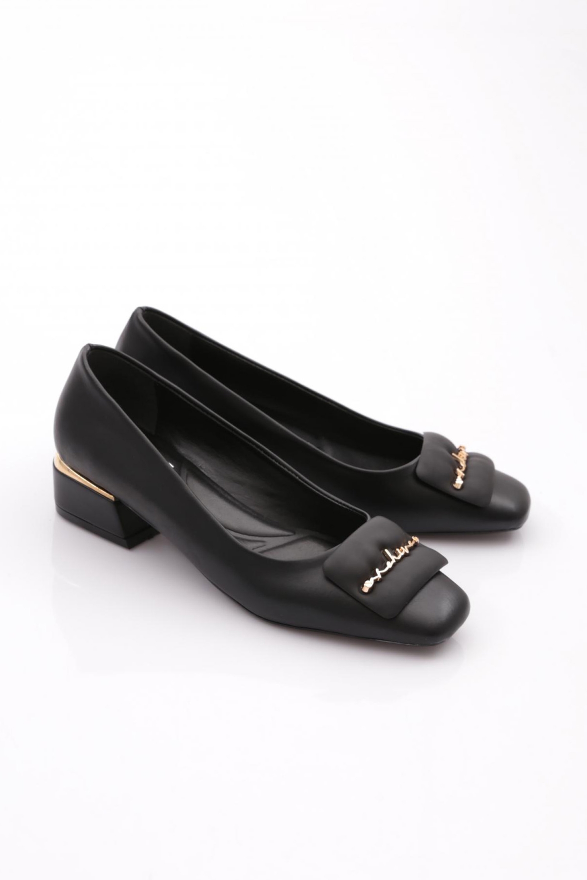 4886 Kadin Kare Tokali Topuklu Ayakkabi - Görsel 3