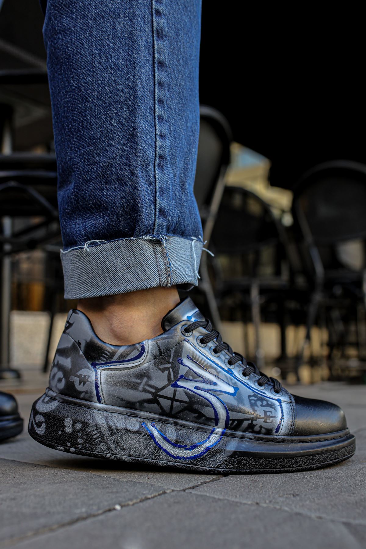 CH254 CST Pittura Erkek Ayakkabı 480 MAVI / BEYAZ GRAFITI - Görsel 2