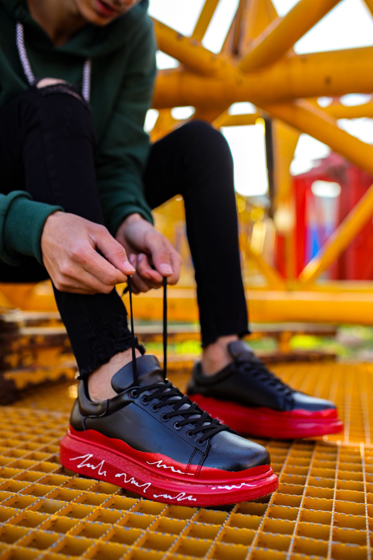 CH254 CST Pittura Erkek Ayakkabı 479 KIRMIZI / BEYAZ TABAN - Görsel 3