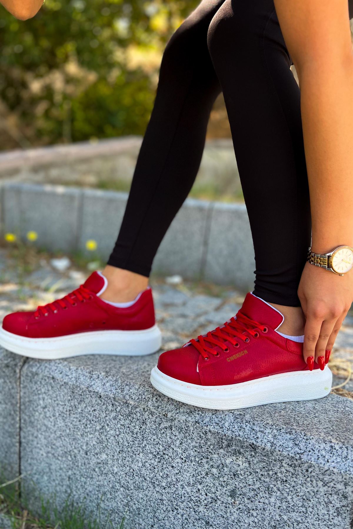 CH257 CBT Estrella Kadın Ayakkabı KIRMIZI - Görsel 4