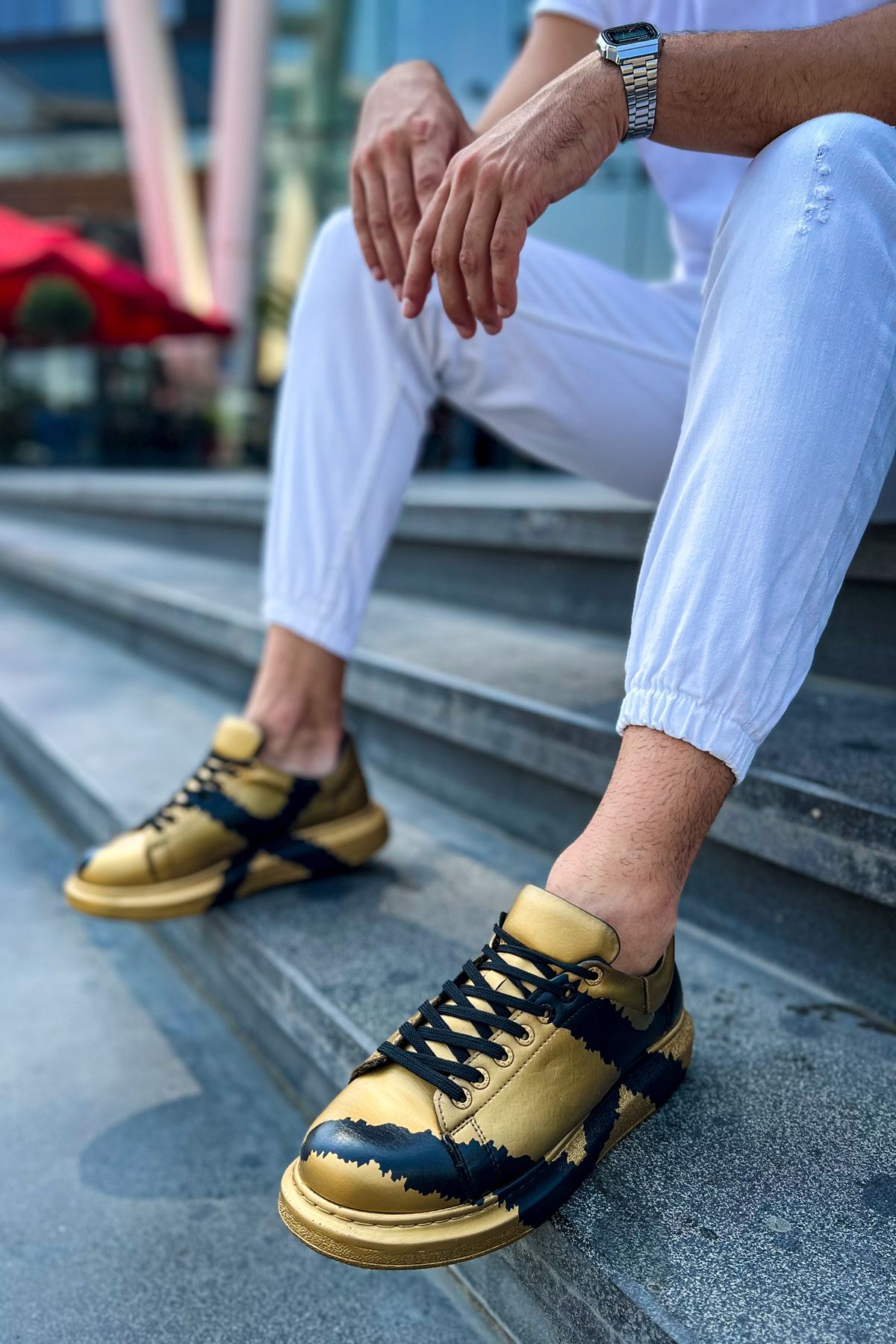 CH254 CST Pittura Erkek Ayakkabı 549 GOLD SIYAH X - Görsel 3