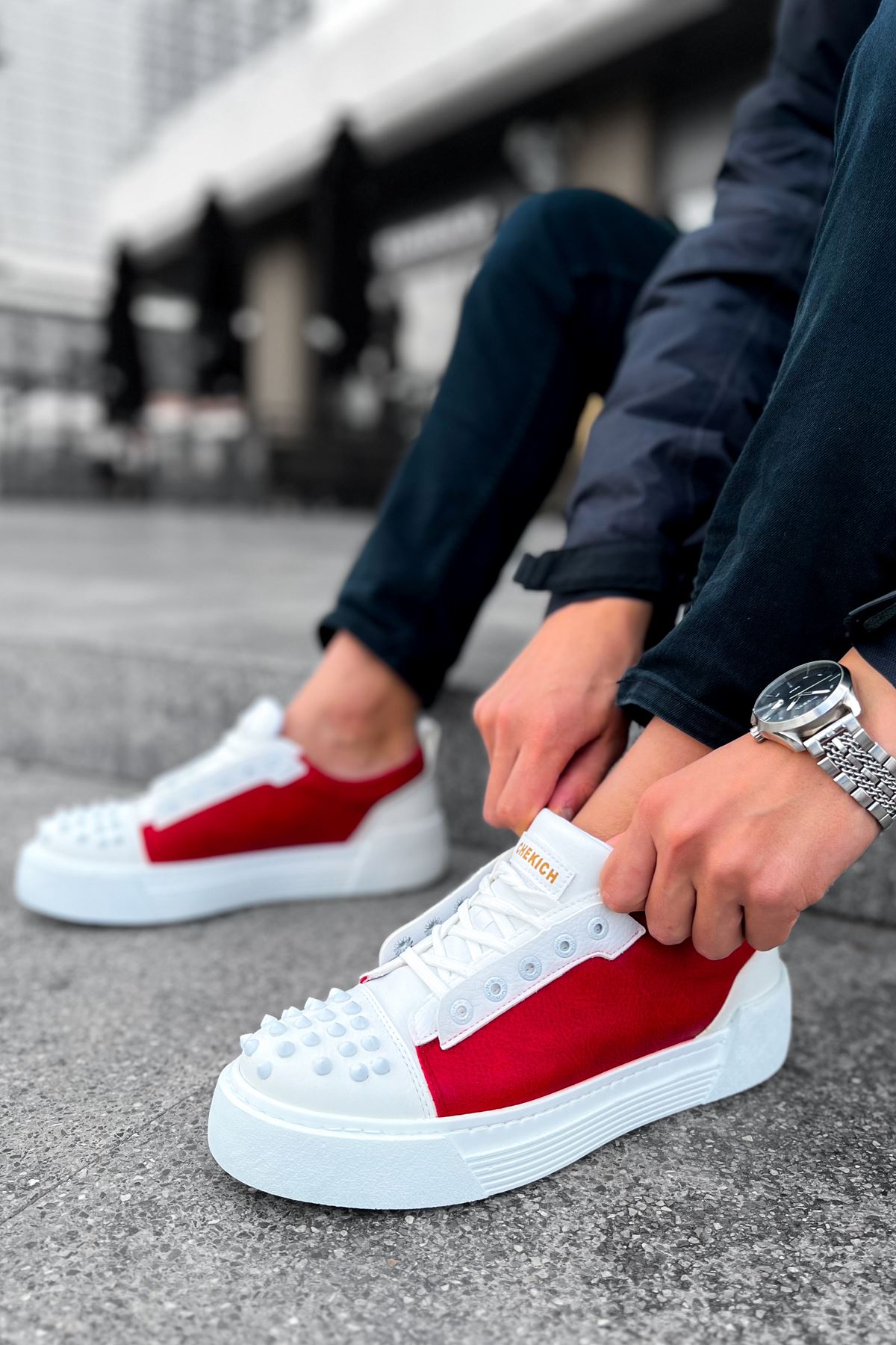 CH169 CBT Thorn Erkek Ayakkabı BEYAZ / KIRMIZI - Görsel 5