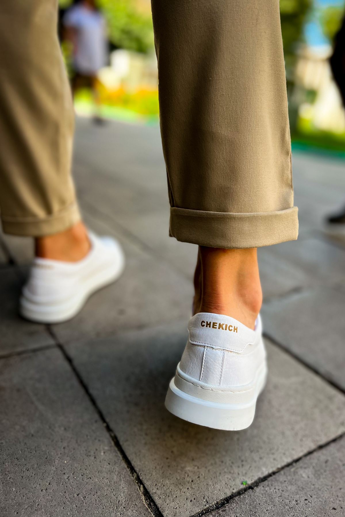 CH979 Santoni CRT Spor Erkek Ayakkabı BEYAZ - Görsel 6