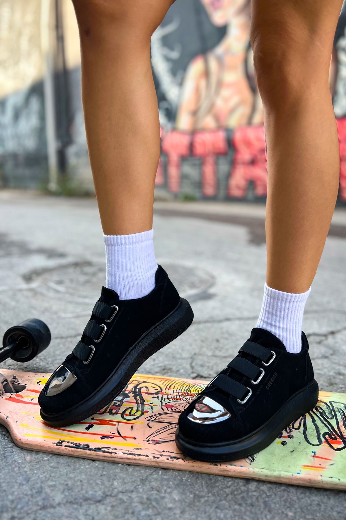 CH251 SST Mirror Suede Kadın Ayakkabı SIYAH - Görsel 3