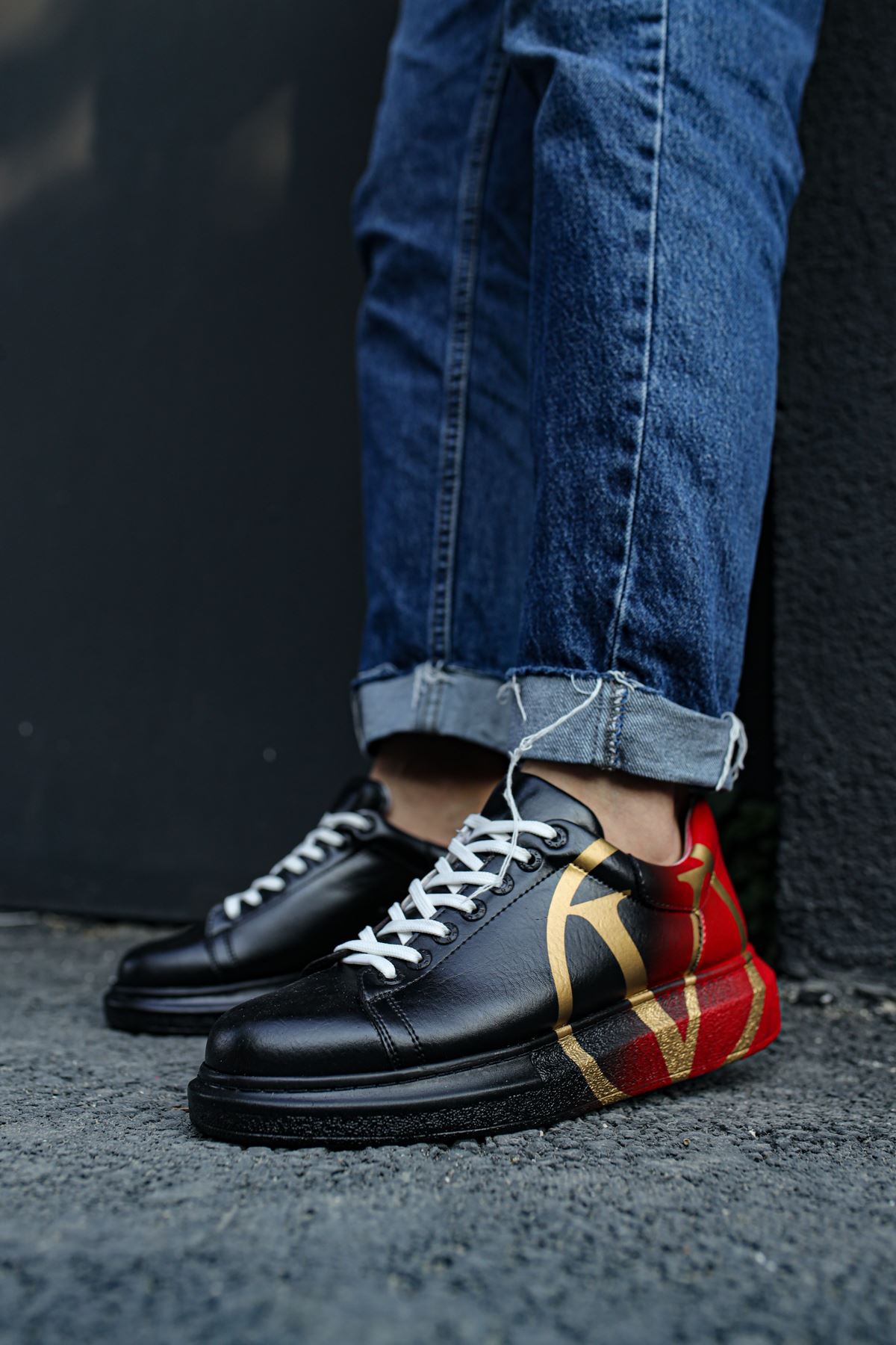 CH254 CBT Pittura Erkek Ayakkabı 411 V SIYAH / KIRMIZI - Görsel 4