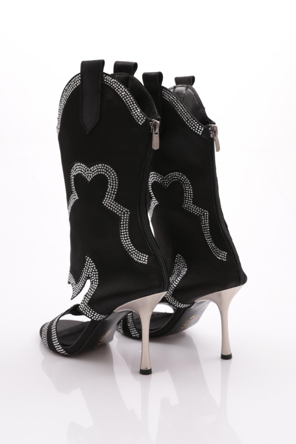 K2001 Kadin Kristal Taşli Topuklu Abiye Ayakkabi - Görsel 4