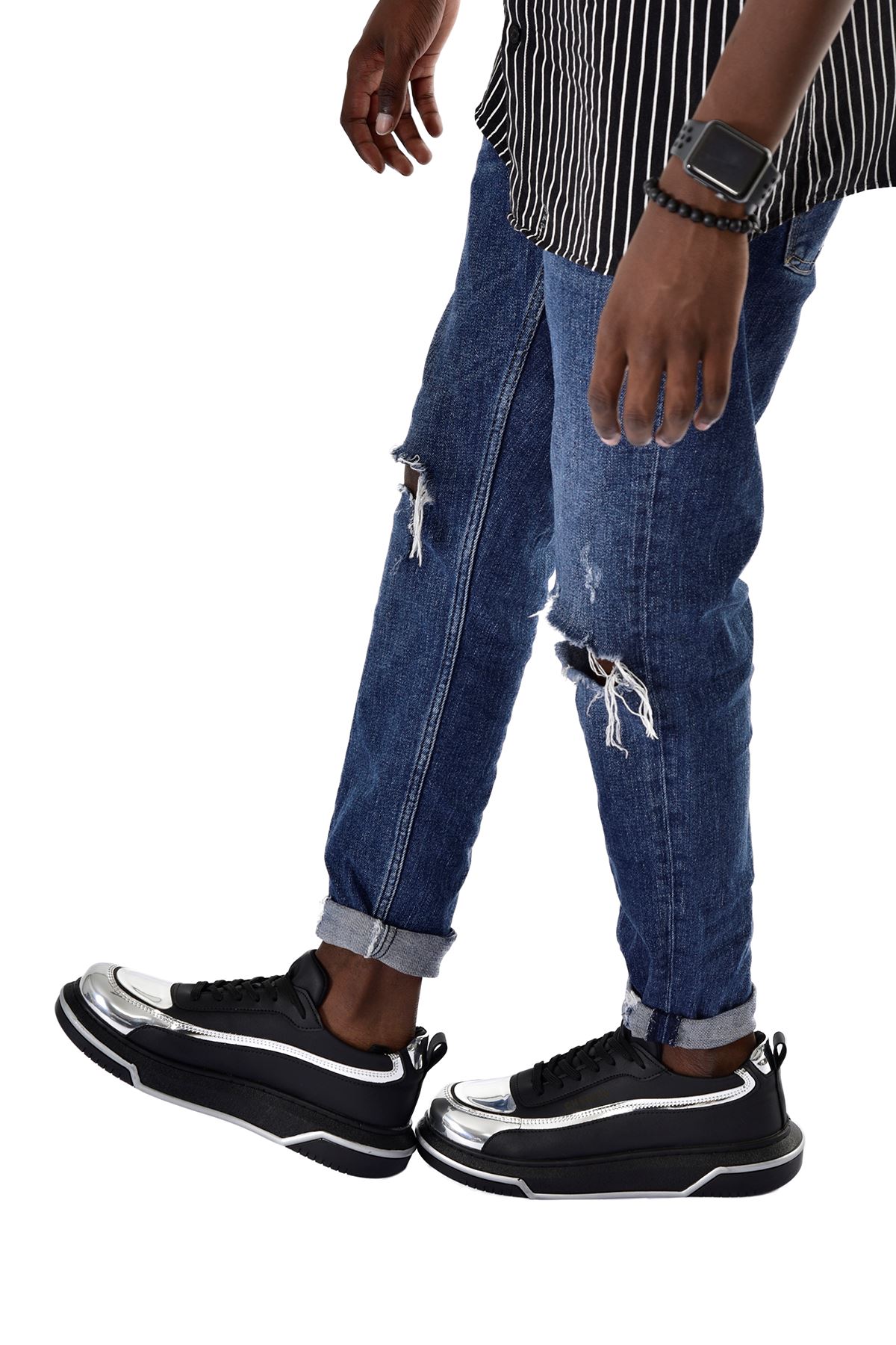 CH241 CST Signature Line Up Erkek Ayakkabı SIYAH/GUMUS - Görsel 4