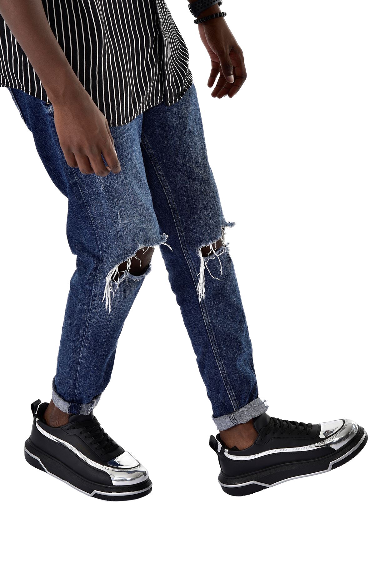 CH241 CST Signature Line Up Erkek Ayakkabı SIYAH/GUMUS - Görsel 5