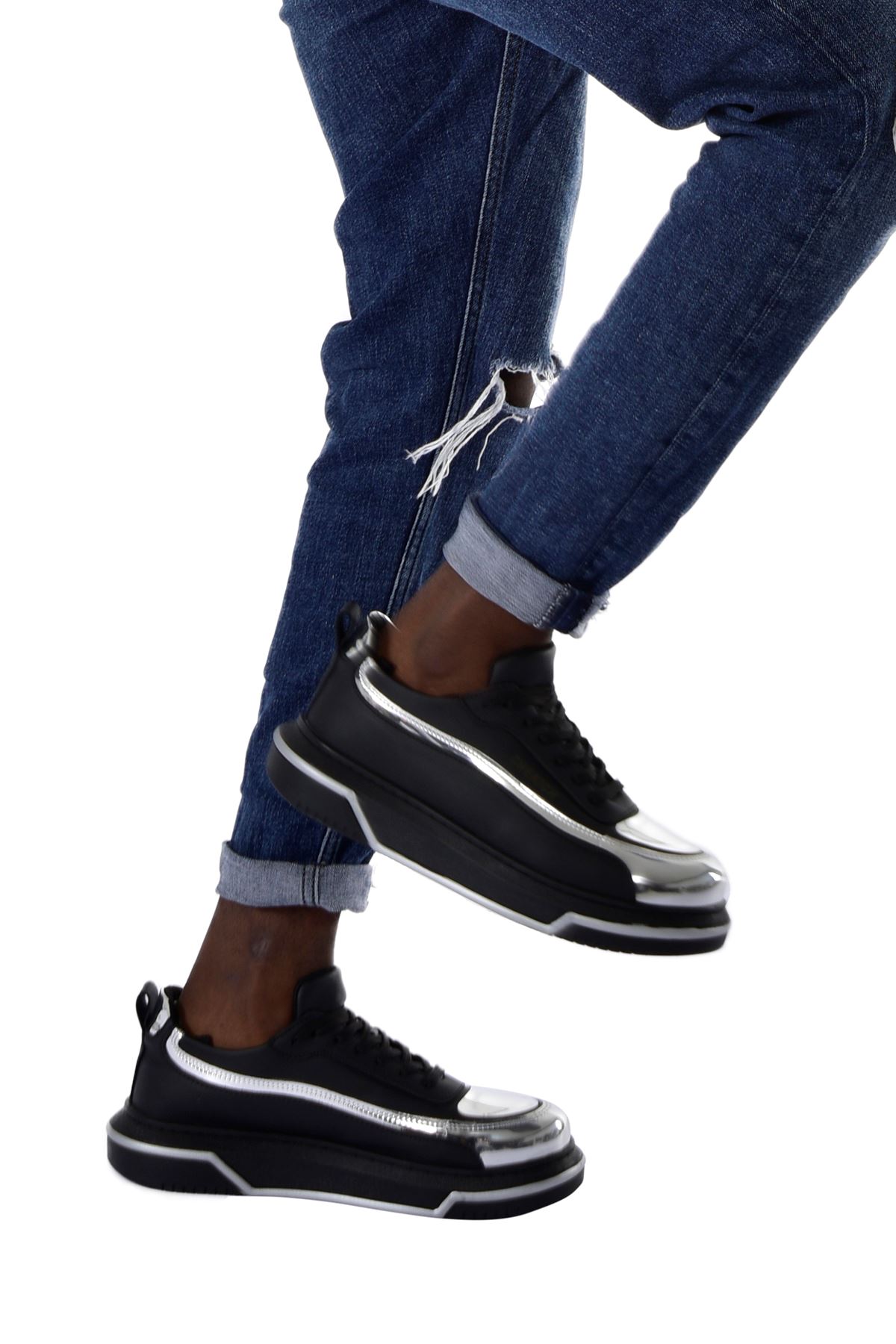 CH241 CST Signature Line Up Erkek Ayakkabı SIYAH/GUMUS - Görsel 6