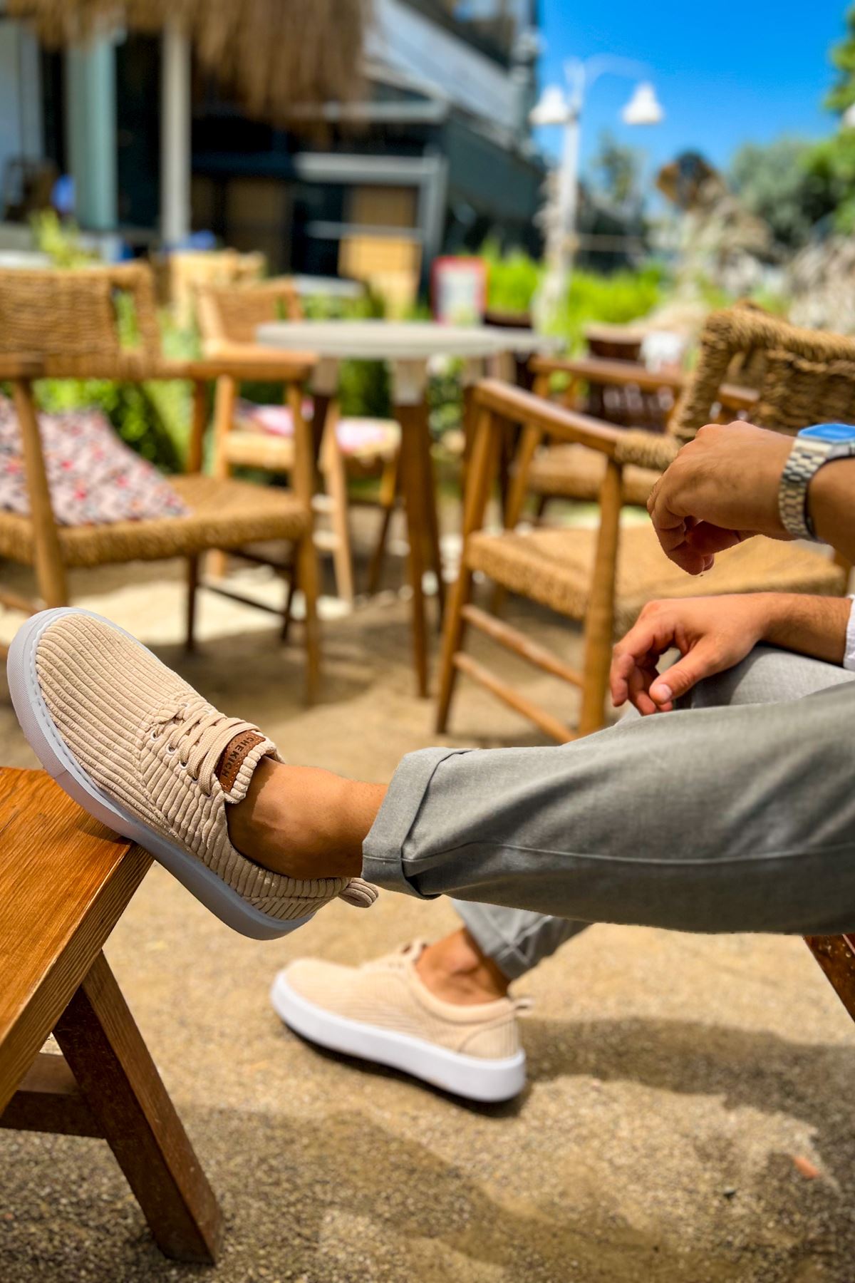 CH173 KBT Velluto Erkek Ayakkabı BEJ - Görsel 4