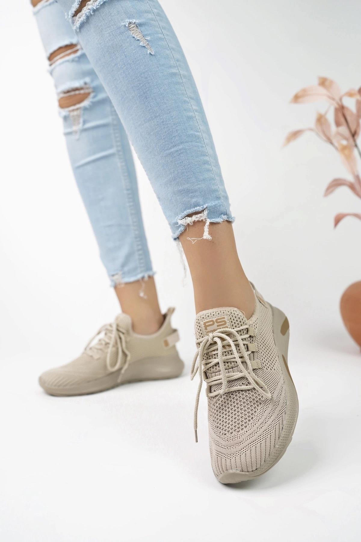 062 Triko Rahat Hafif Günlük Kadın Spor Ayakkabı - Görsel 3