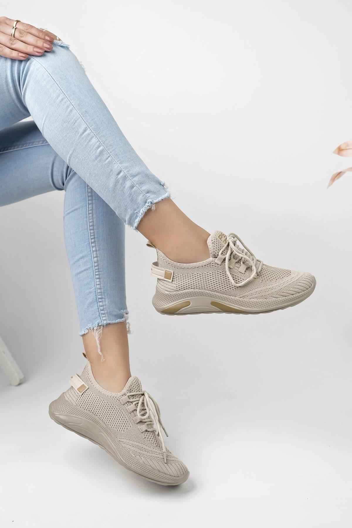 062 Triko Rahat Hafif Günlük Kadın Spor Ayakkabı - Görsel 4