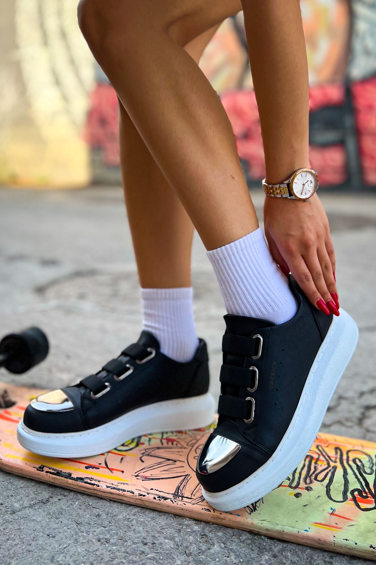 CH251 CBT Mirror Kadın Ayakkabı SIYAH - Görsel 4