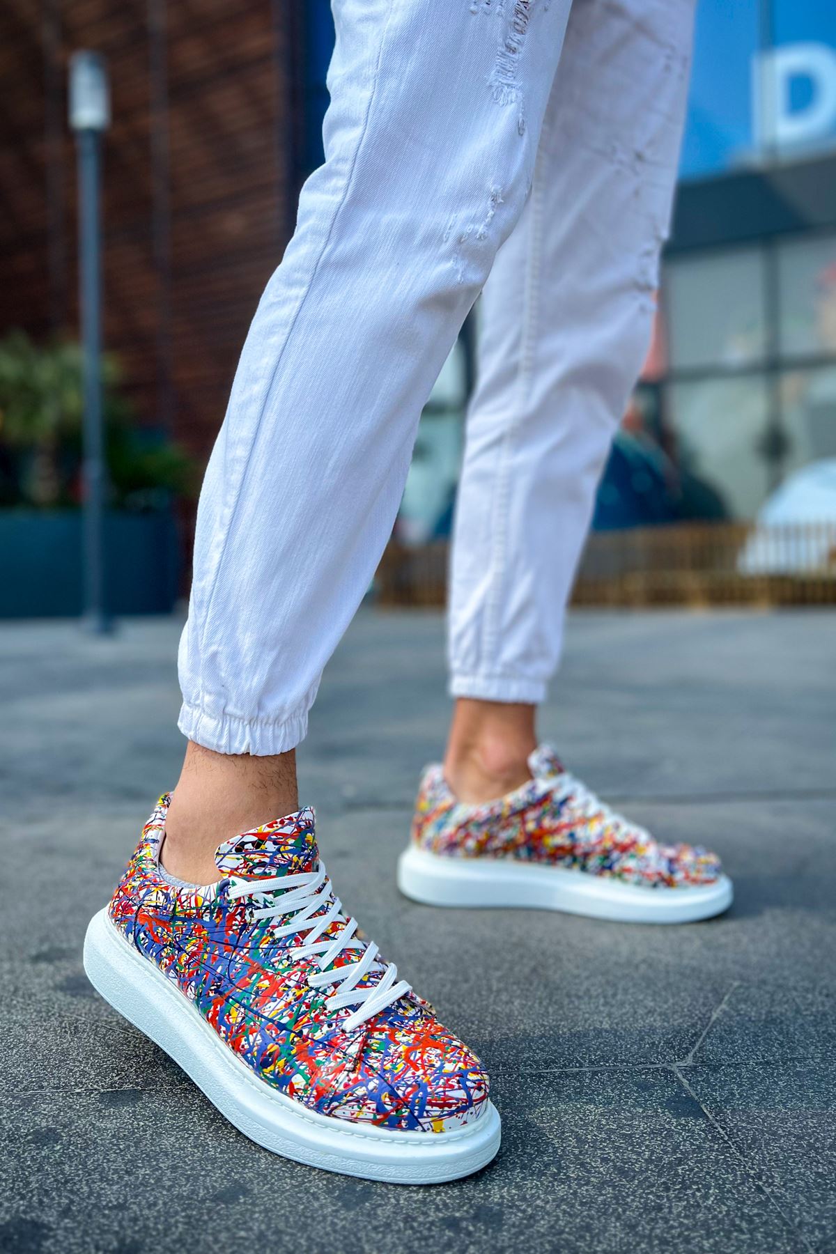 CH254 CBT Pittura Erkek Ayakkabı 537 CRAZY SPLUSH BEYAZ - Görsel 2