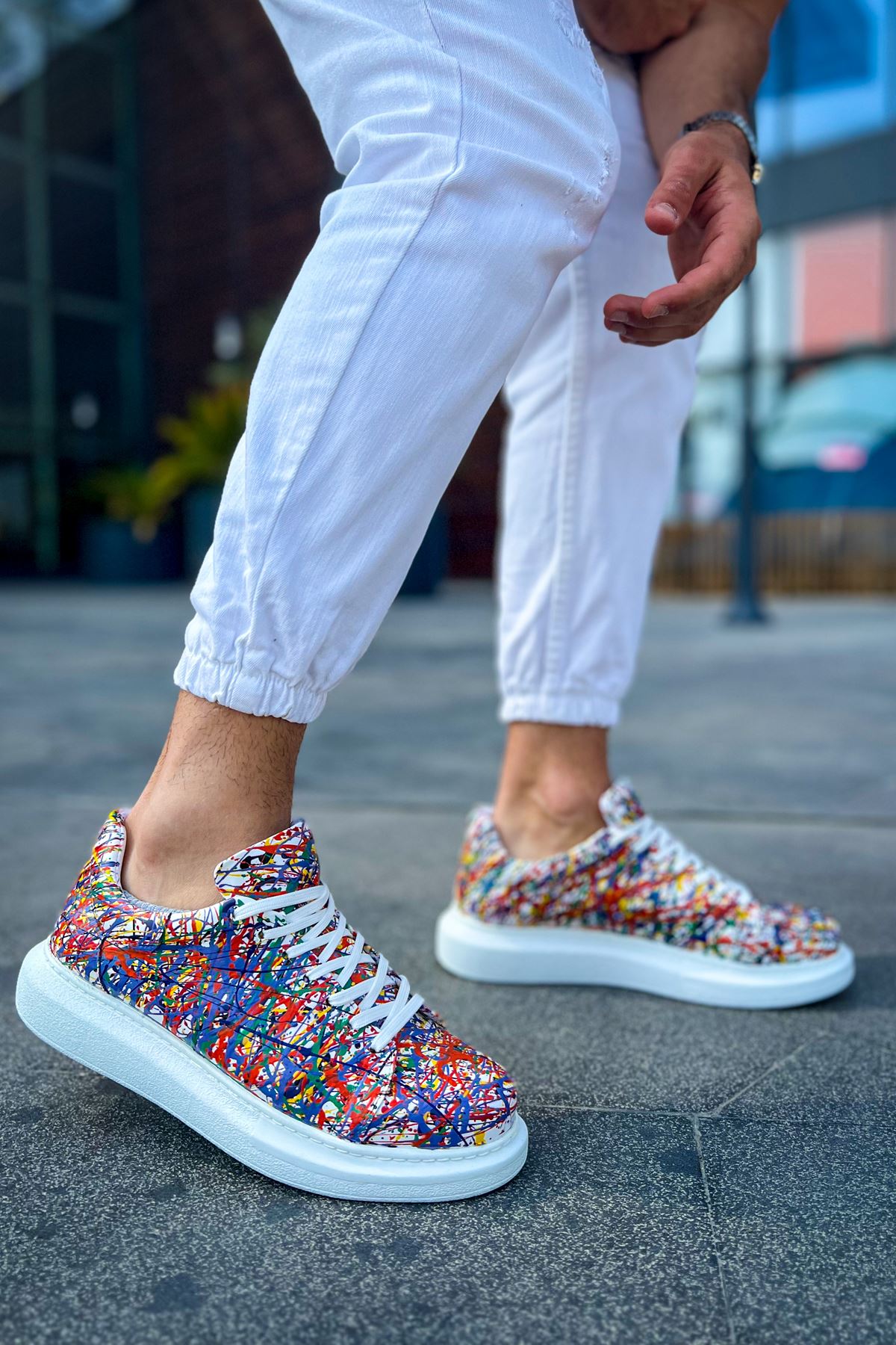 CH254 CBT Pittura Erkek Ayakkabı 537 CRAZY SPLUSH BEYAZ - Görsel 4