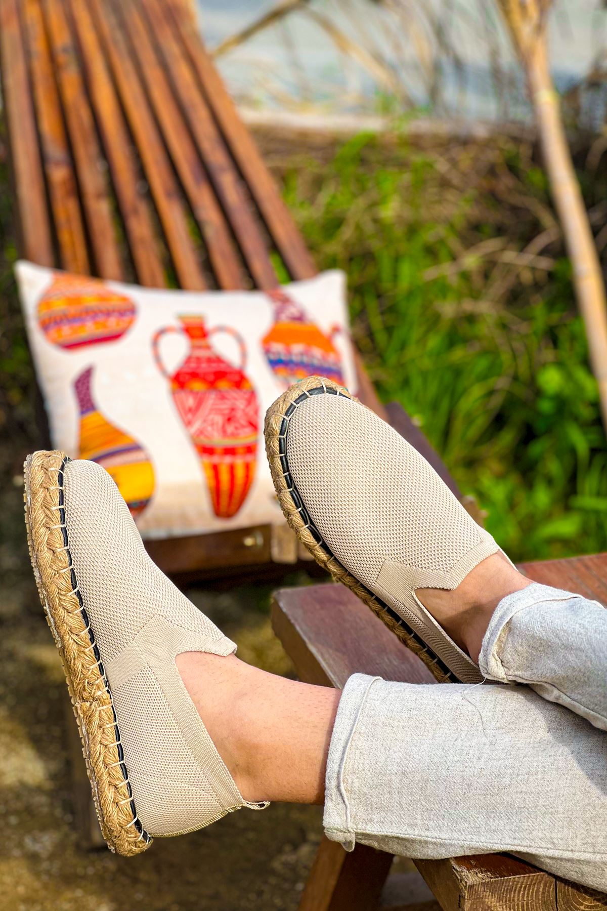 CH305 Triko Erkek Ayakkabı BEJ - Görsel 3