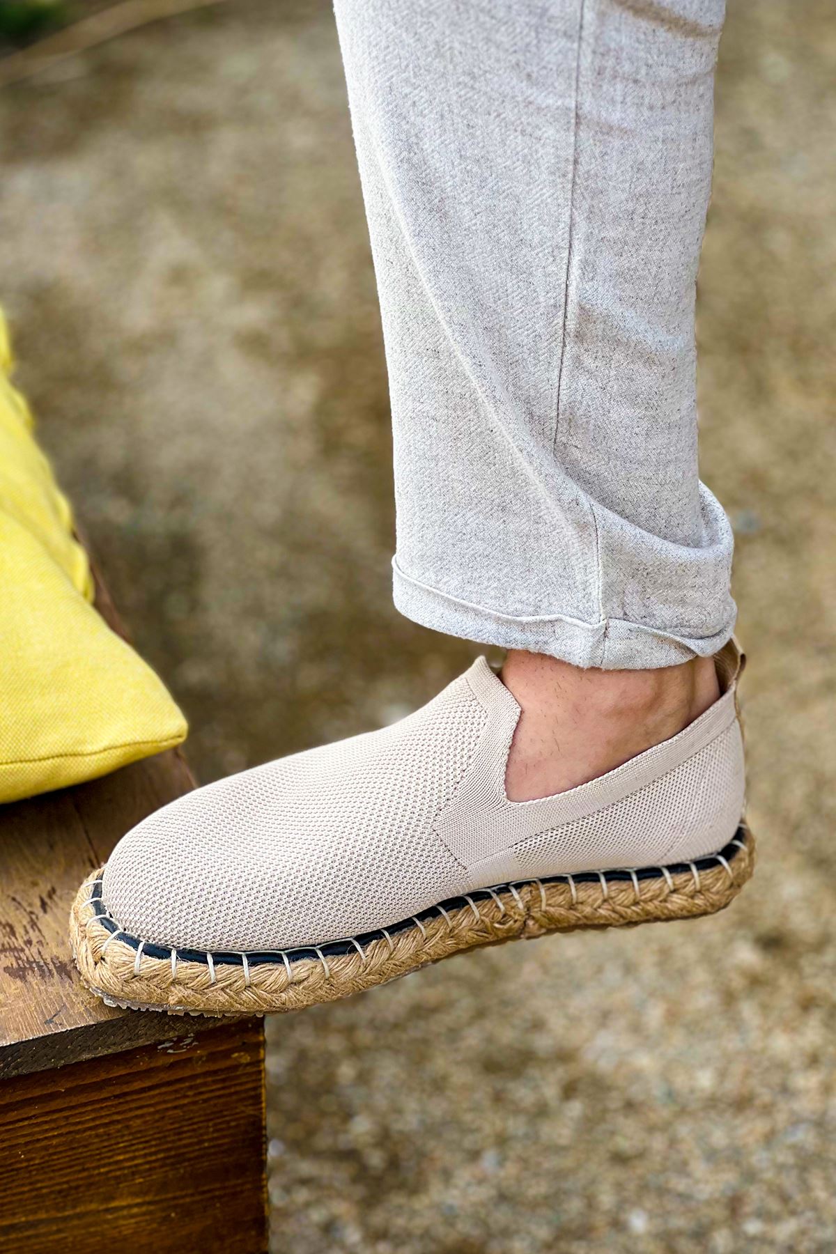 CH305 Triko Erkek Ayakkabı BEJ - Görsel 4