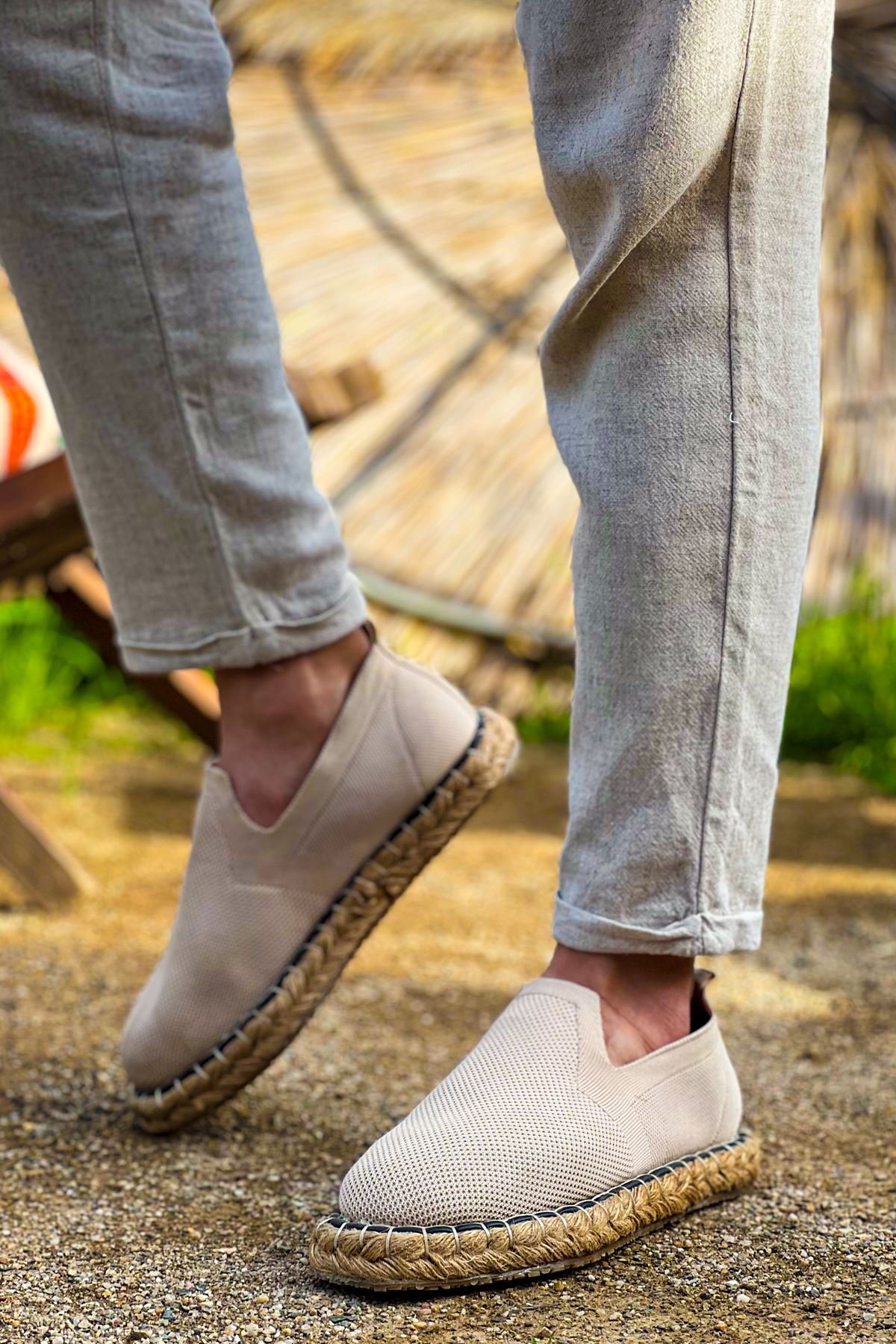 CH305 Triko Erkek Ayakkabı BEJ - Görsel 5