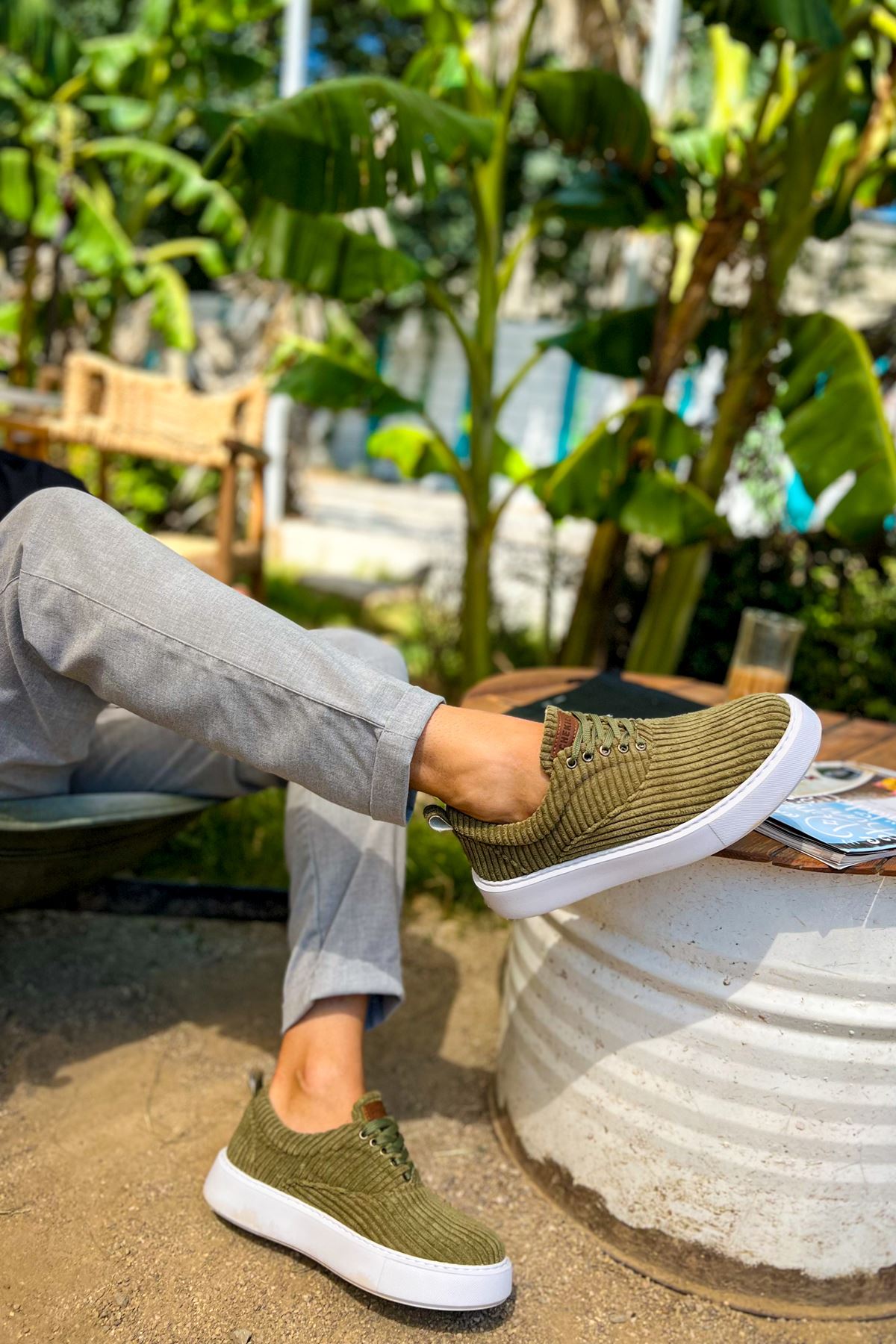 CH173 KBT Velluto Erkek Ayakkabı HAKI - Görsel 3