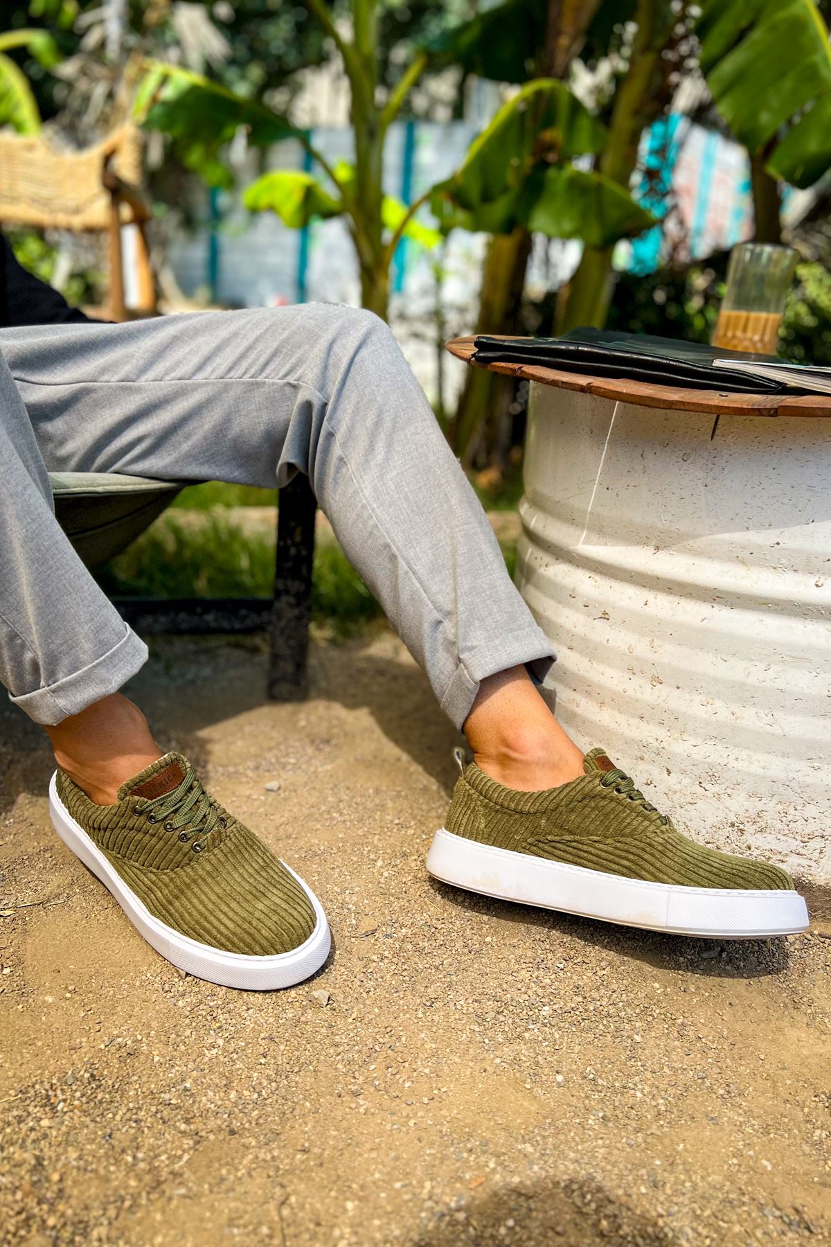 CH173 KBT Velluto Erkek Ayakkabı HAKI - Görsel 4