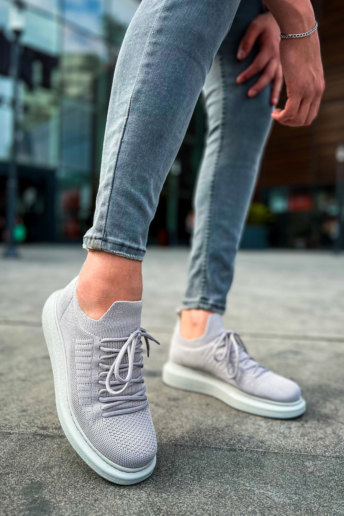 CH307 RT Tricot Erkek Ayakkabı GRI - Görsel 5