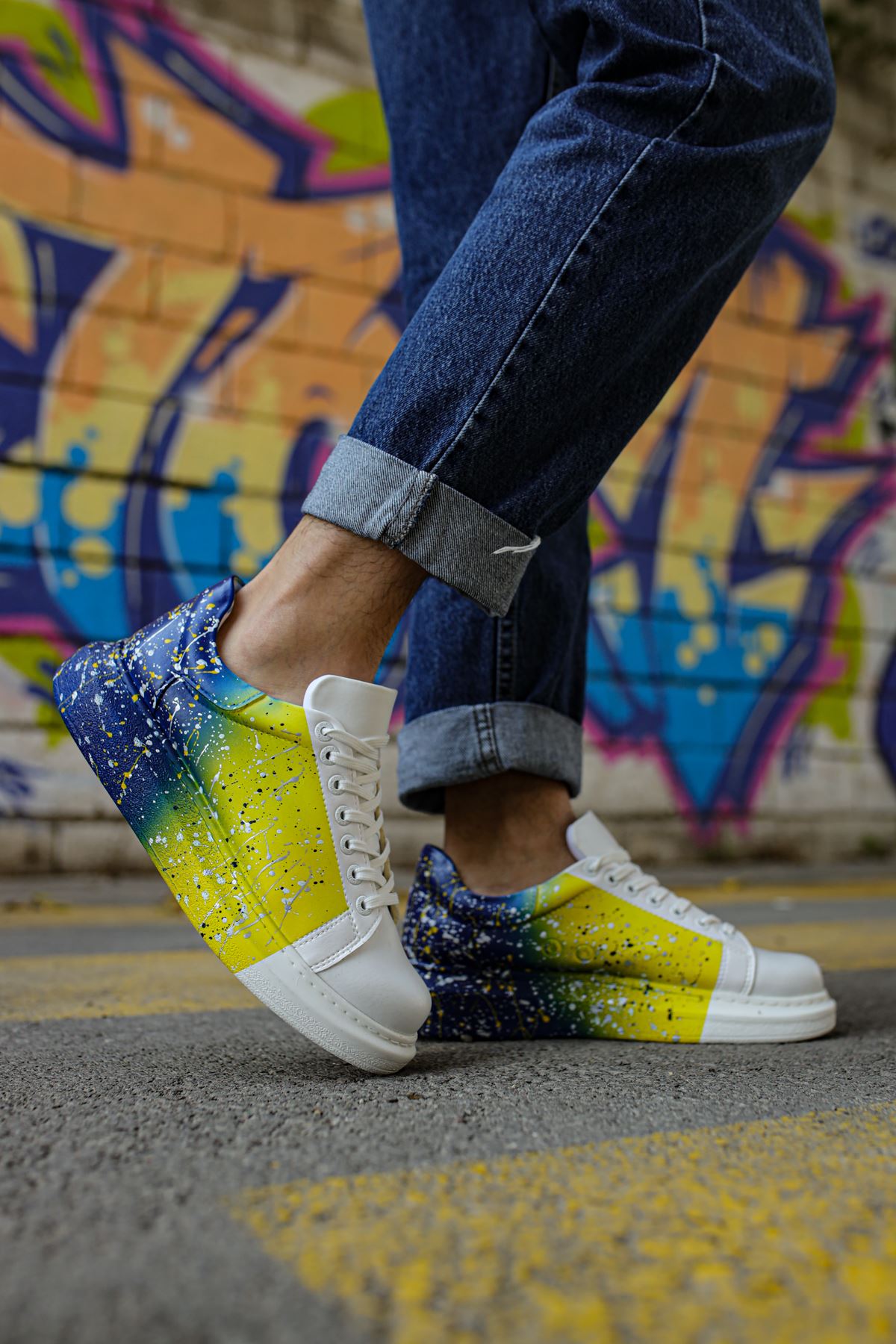 CH254 CBT Pittura Erkek Ayakkabı 408 P SARI / LACIVERT - Görsel 2