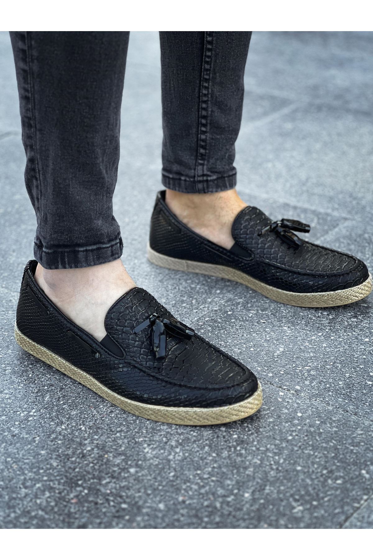 CH141 HT Croco Erkek Ayakkabı SIYAH - Görsel 3
