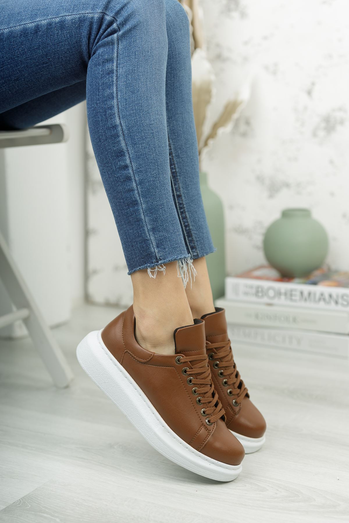 CH257 CBT Estrella Kadın Ayakkabı TABA - Görsel 3