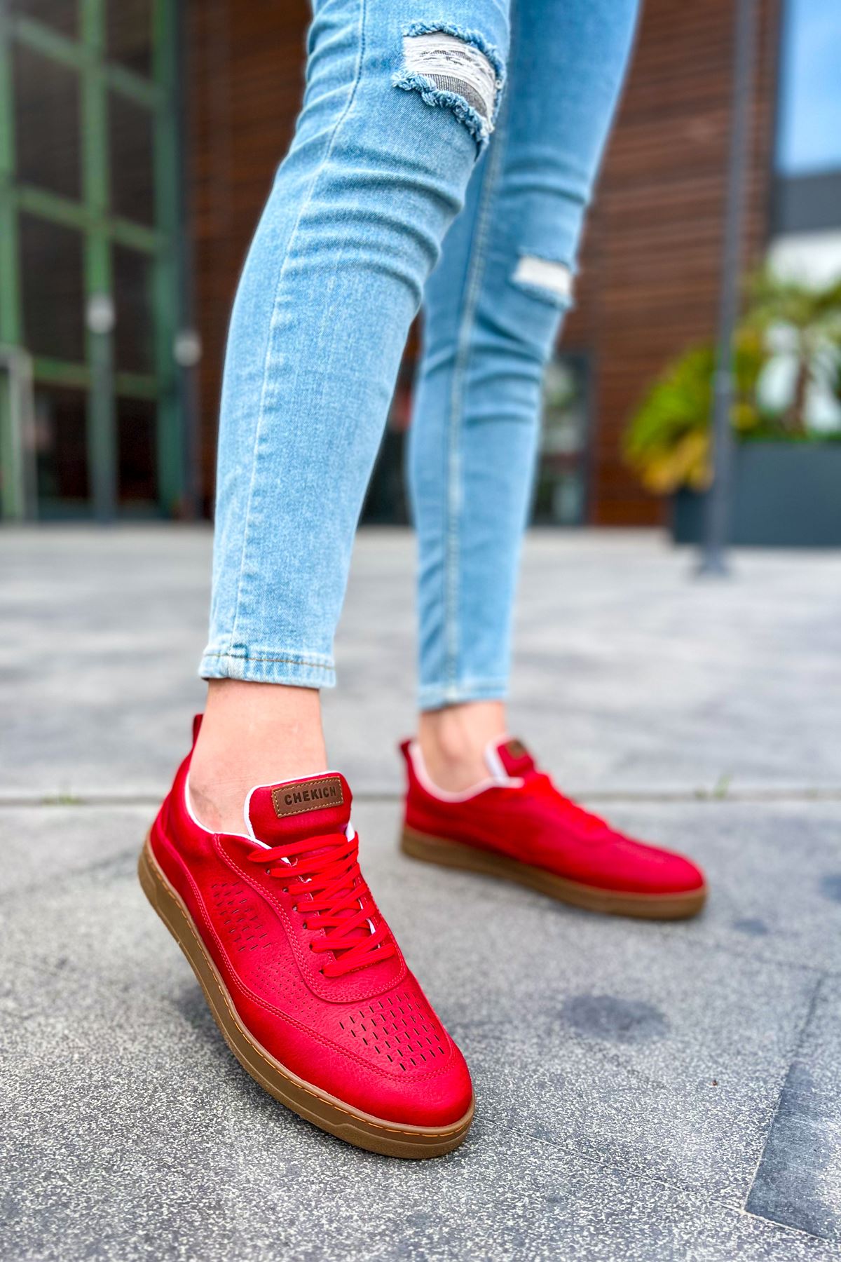 CH157 CKT Retro Erkek Ayakkabı KIRMIZI - Görsel 2