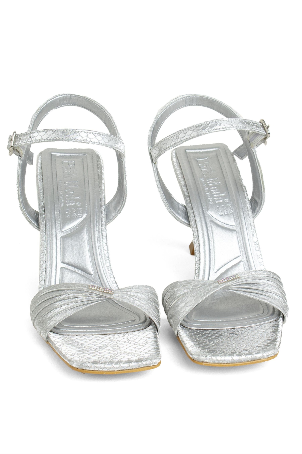 PM161 K200/2 Kadın Abiye Ayakkabı Gümüş - Görsel 5