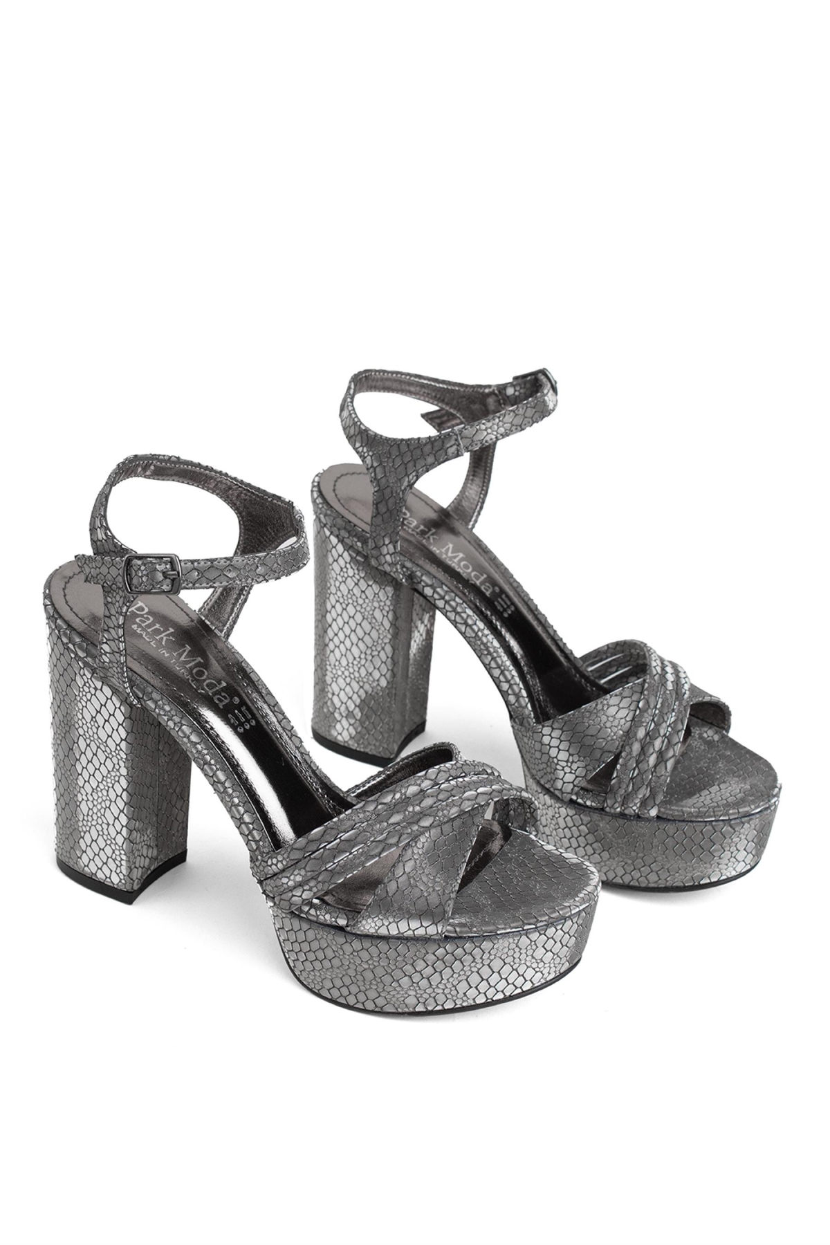 PM08 K2044 Kadın Platform Ayakkabı Platin - Görsel 5