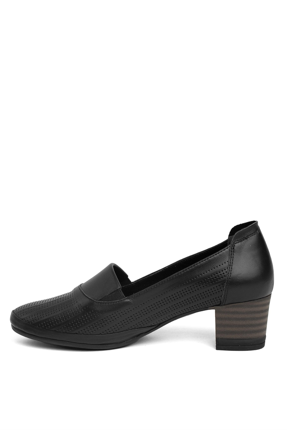 Beety BY01.8334 Kadın Deri Klasik Topuklu Ayakkabı Siyah - Görsel 4