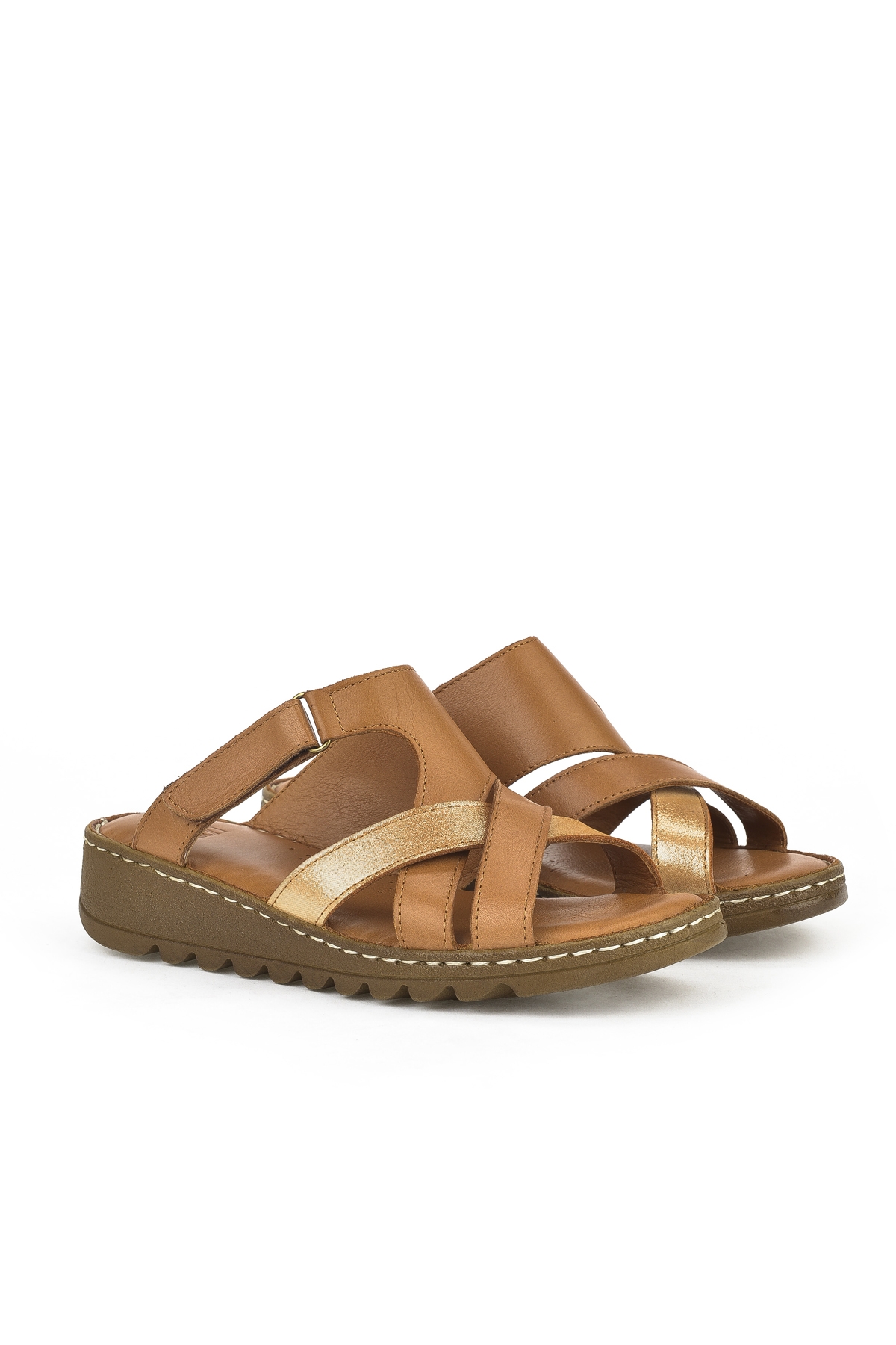 Kadın Hakiki Deri Terlik 1411008Z012 Taba - Görsel 3