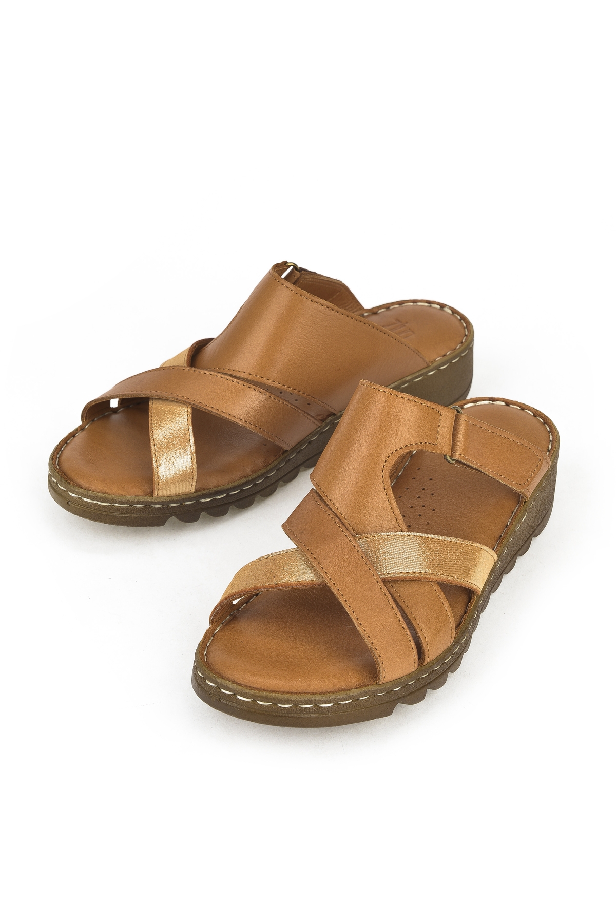 Kadın Hakiki Deri Terlik 1411008Z012 Taba - Görsel 6