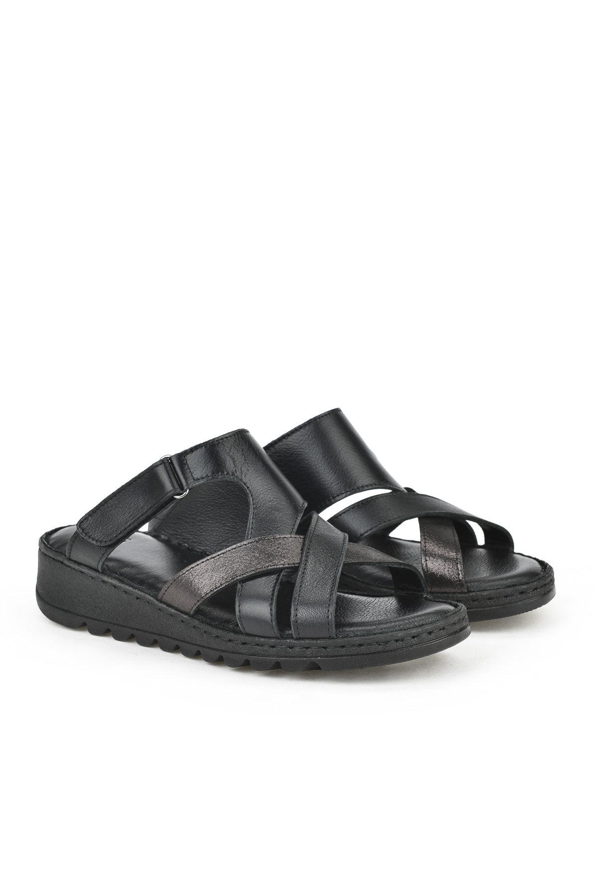 Kadın Hakiki Deri Terlik 1411008Z012 Siyah - Görsel 3