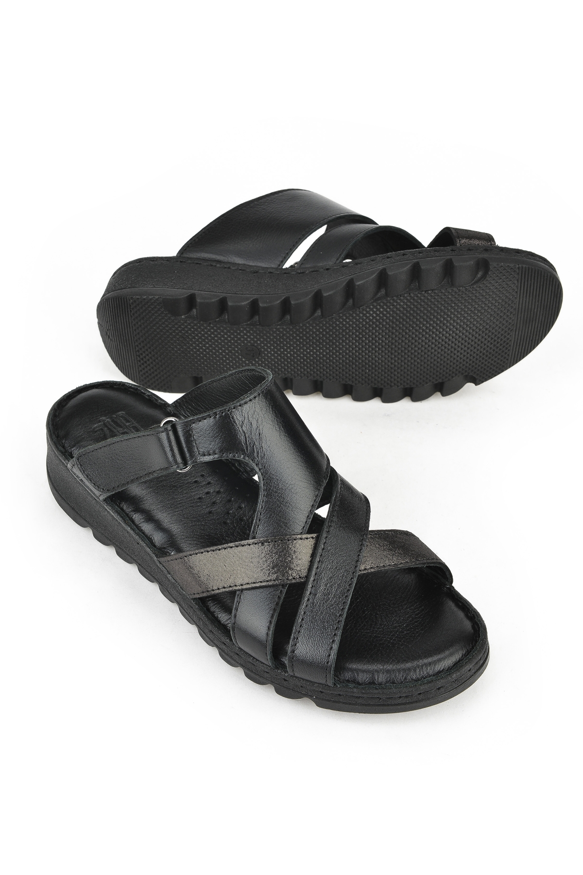 Kadın Hakiki Deri Terlik 1411008Z012 Siyah - Görsel 5