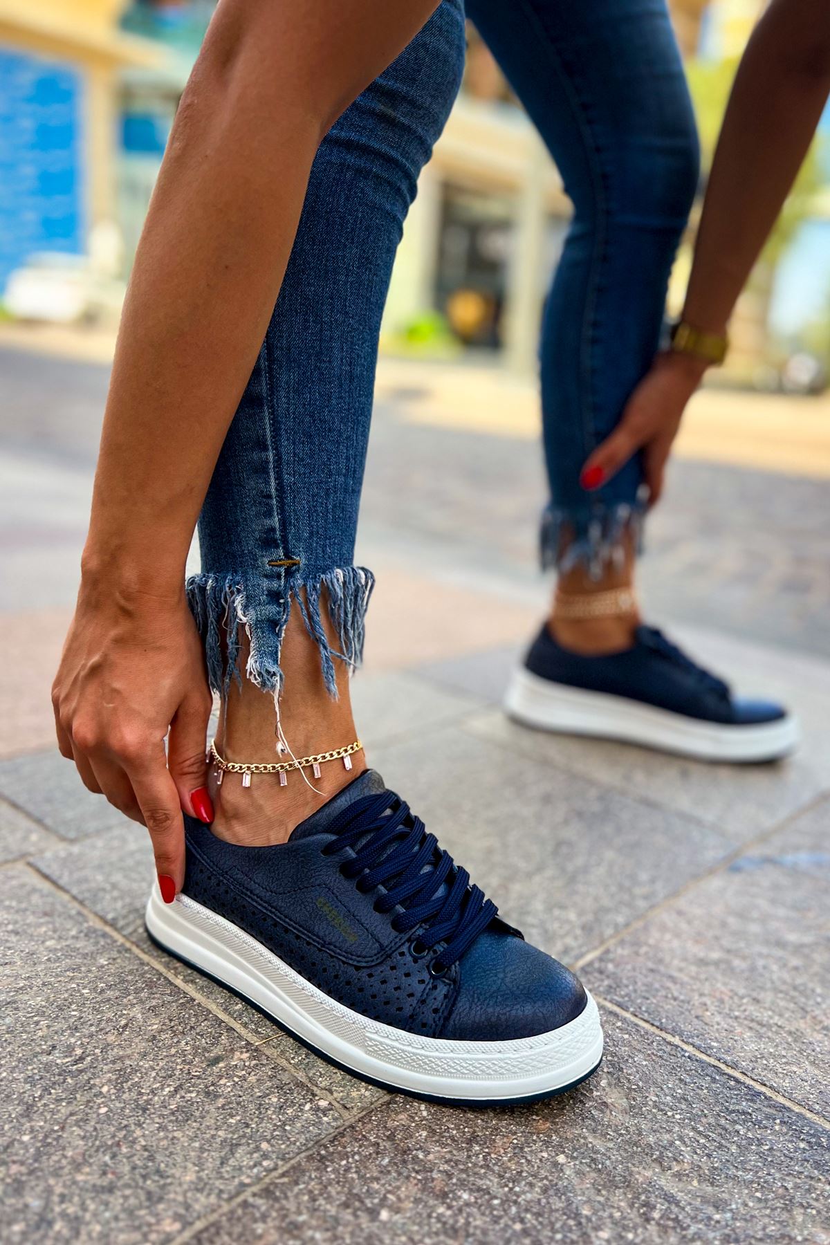 CH043 CBT Cowien Kadın Ayakkabi LACIVERT - Görsel 5